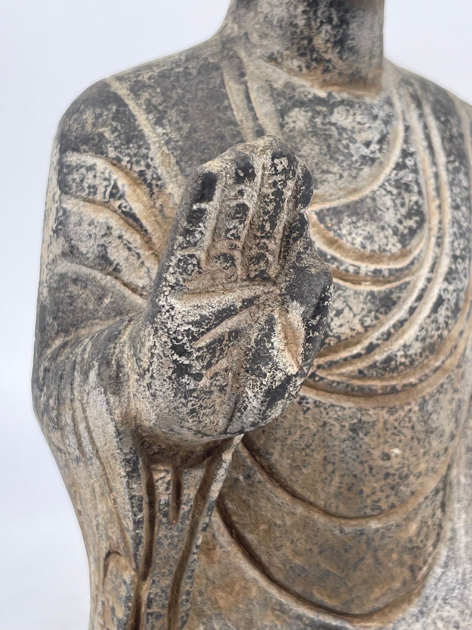 A Carved Stone Figure of Seated Buddha - 7