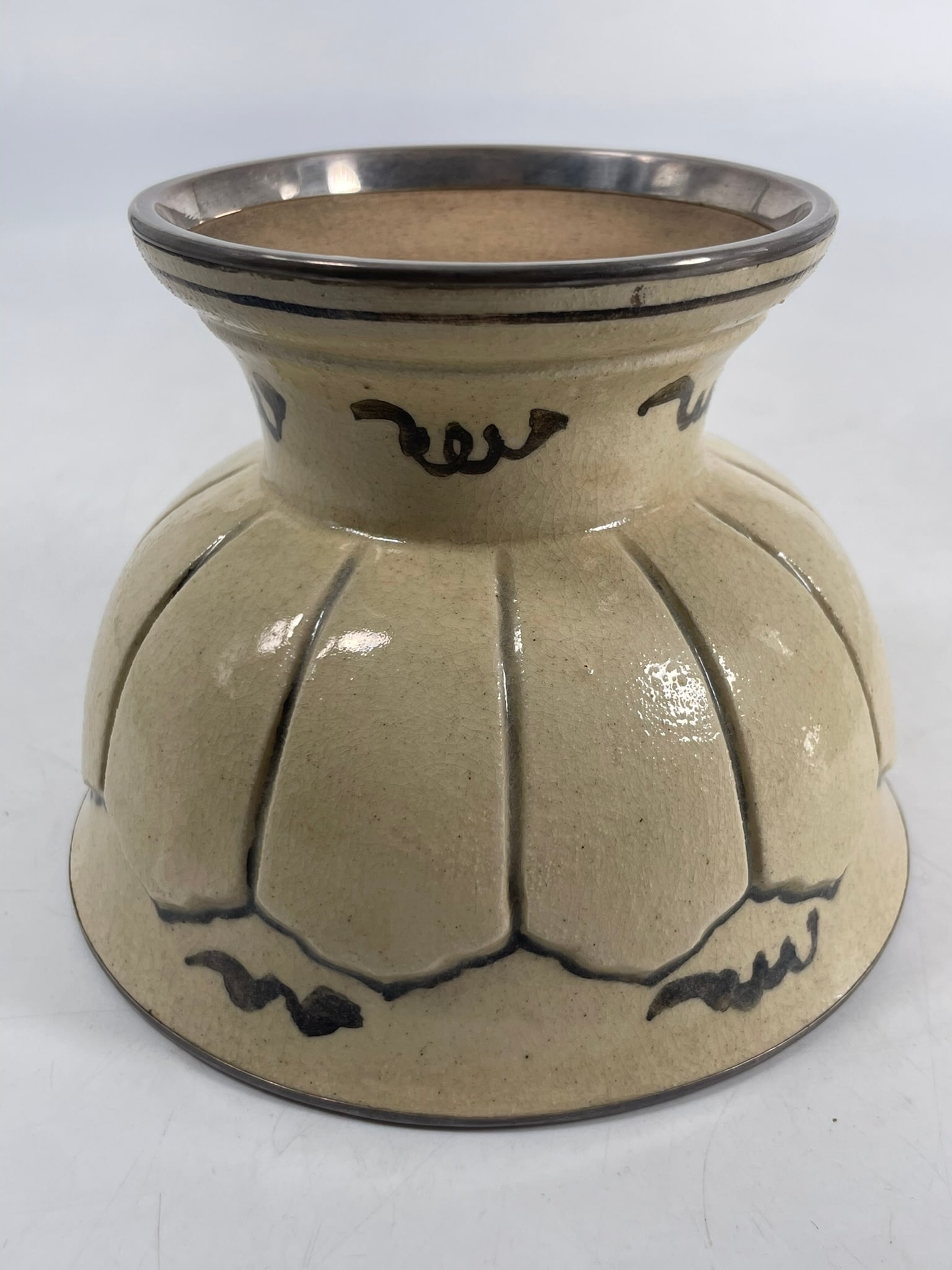 A Pair of Japanese Pottery Bowls with Silver Liner, Nakagawa Joeki IX Mark and Signature - 7