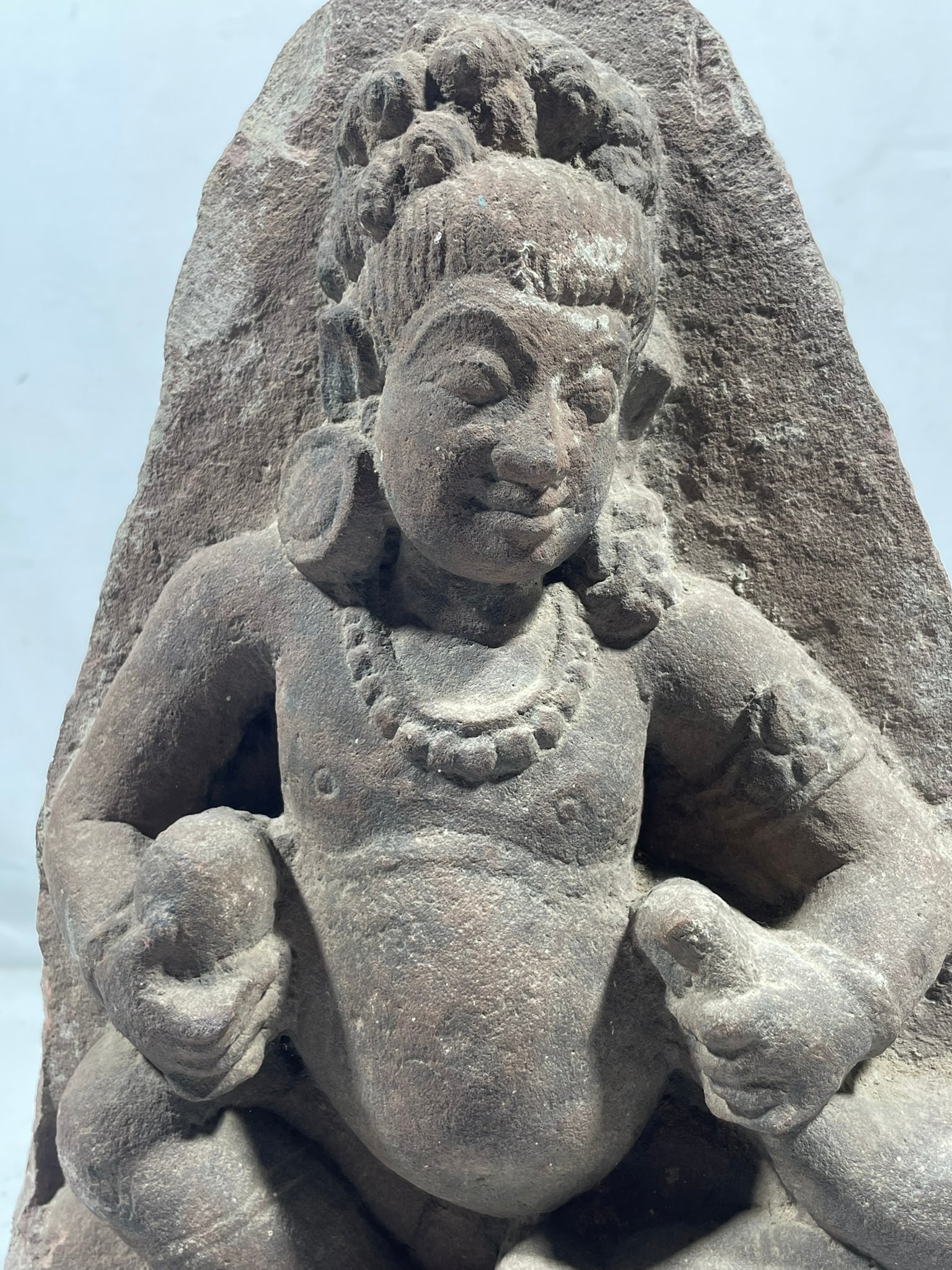 Stair Provenance: An Indian Carved Sandstone Figure of Seated Kubera - 20