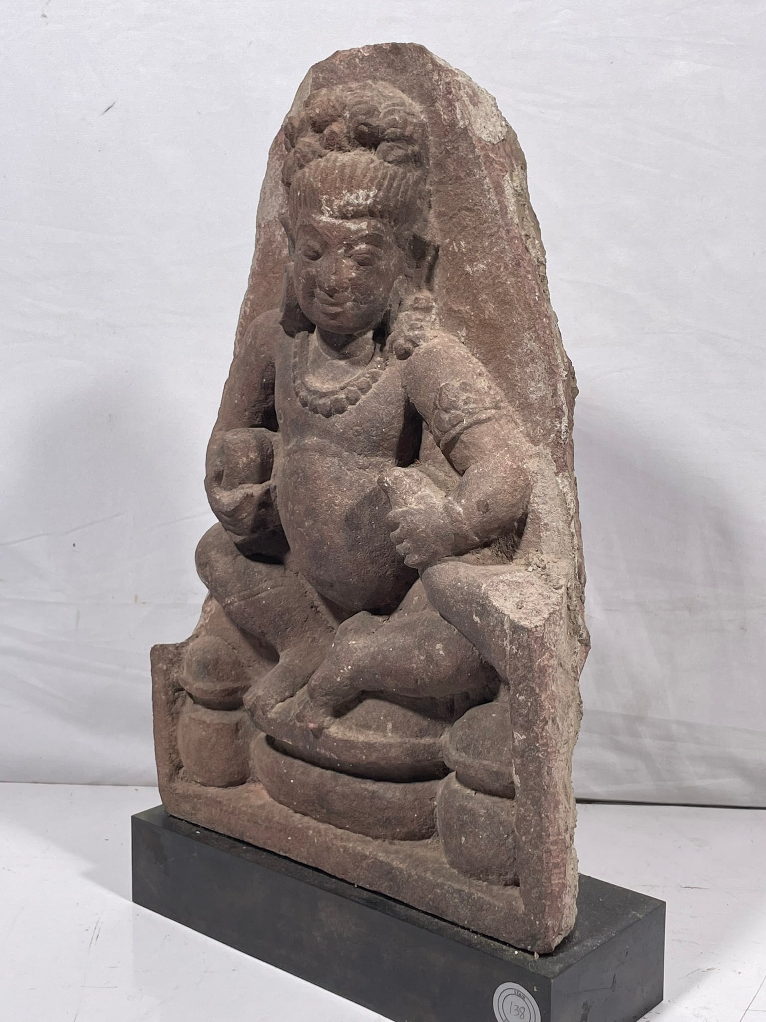 Stair Provenance: An Indian Carved Sandstone Figure of Seated Kubera - 2