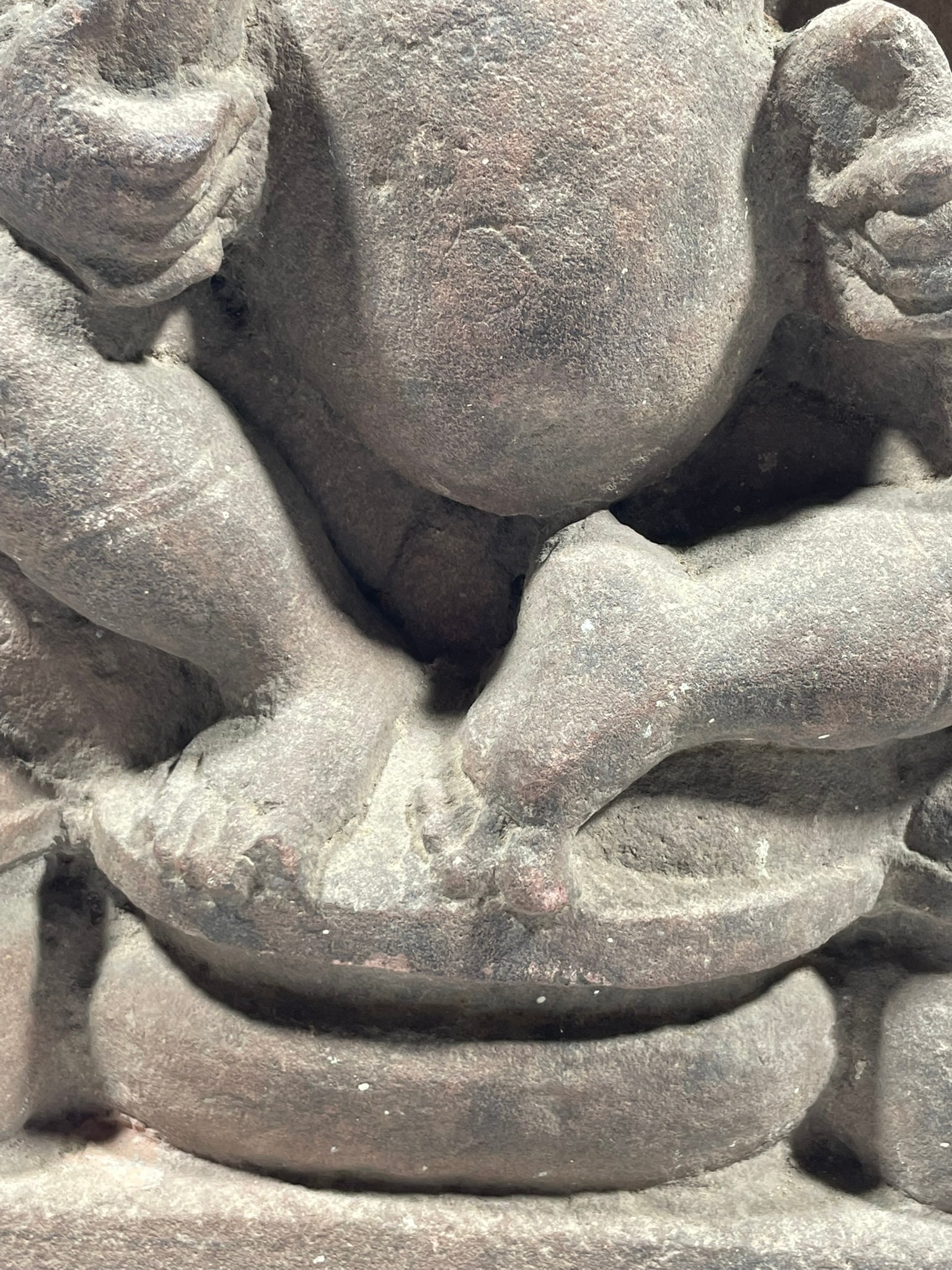Stair Provenance: An Indian Carved Sandstone Figure of Seated Kubera - 9