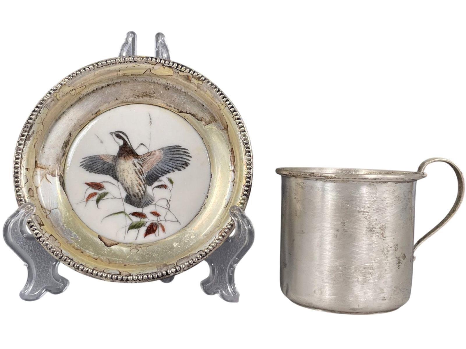 A Sterling Silver Cup and a Sterling Quail Ashtray (1 of 11)