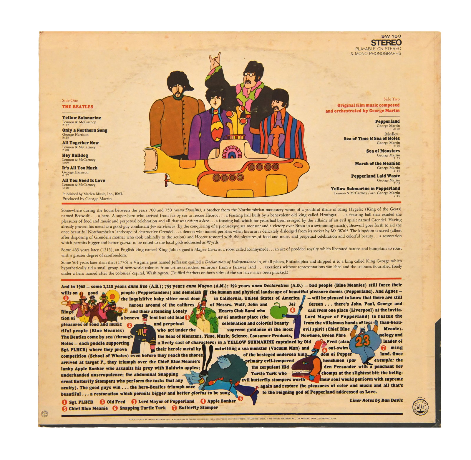 THE BEATLES - Yellow Submarine LP with Signatures - 2