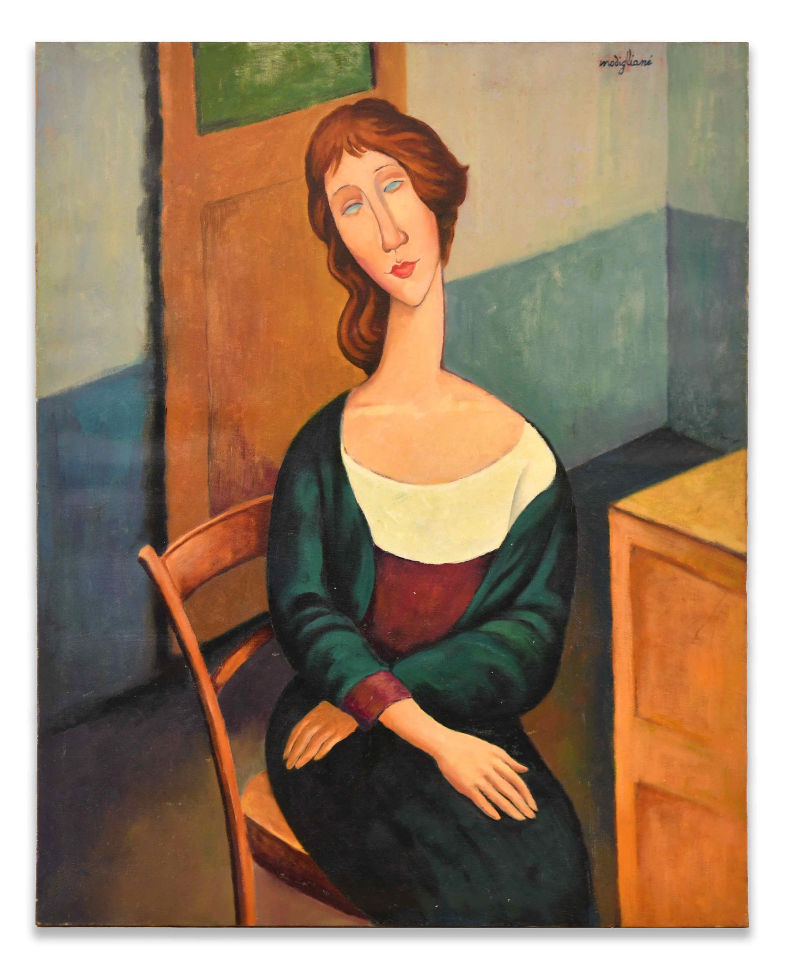 After Amedeo Modigliani(1884-1920),OIL ON CANVAS (1 of 2)