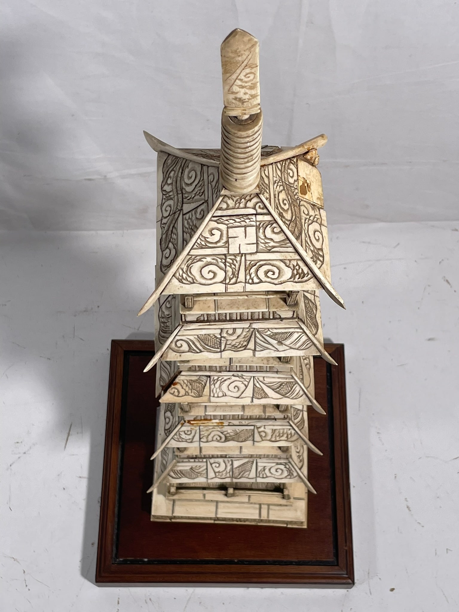 A Japanese Carved Bone Pagoda, Early 20th Century - 14