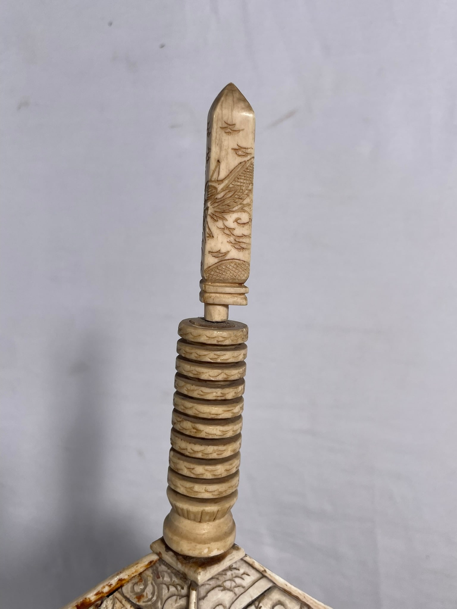A Japanese Carved Bone Pagoda, Early 20th Century - 20