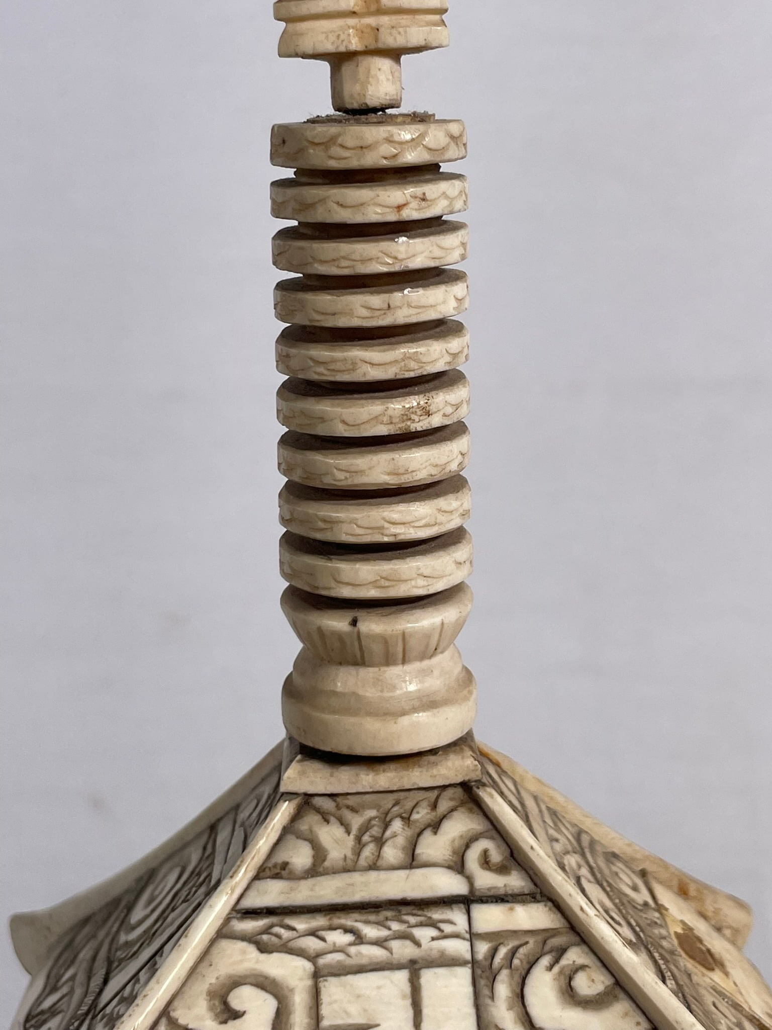 A Japanese Carved Bone Pagoda, Early 20th Century - 5