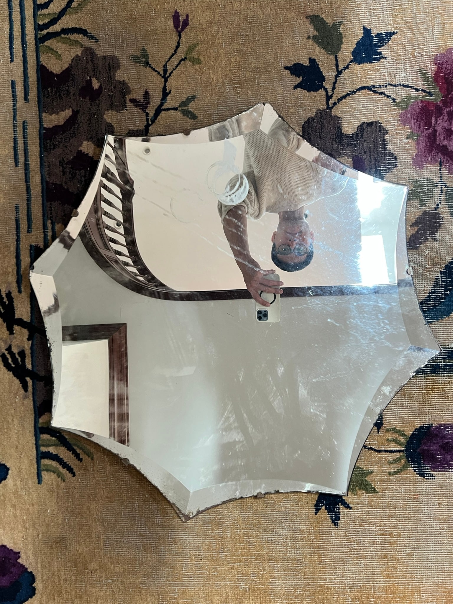 Two Frameless Geometric Wall Mirrors - 2