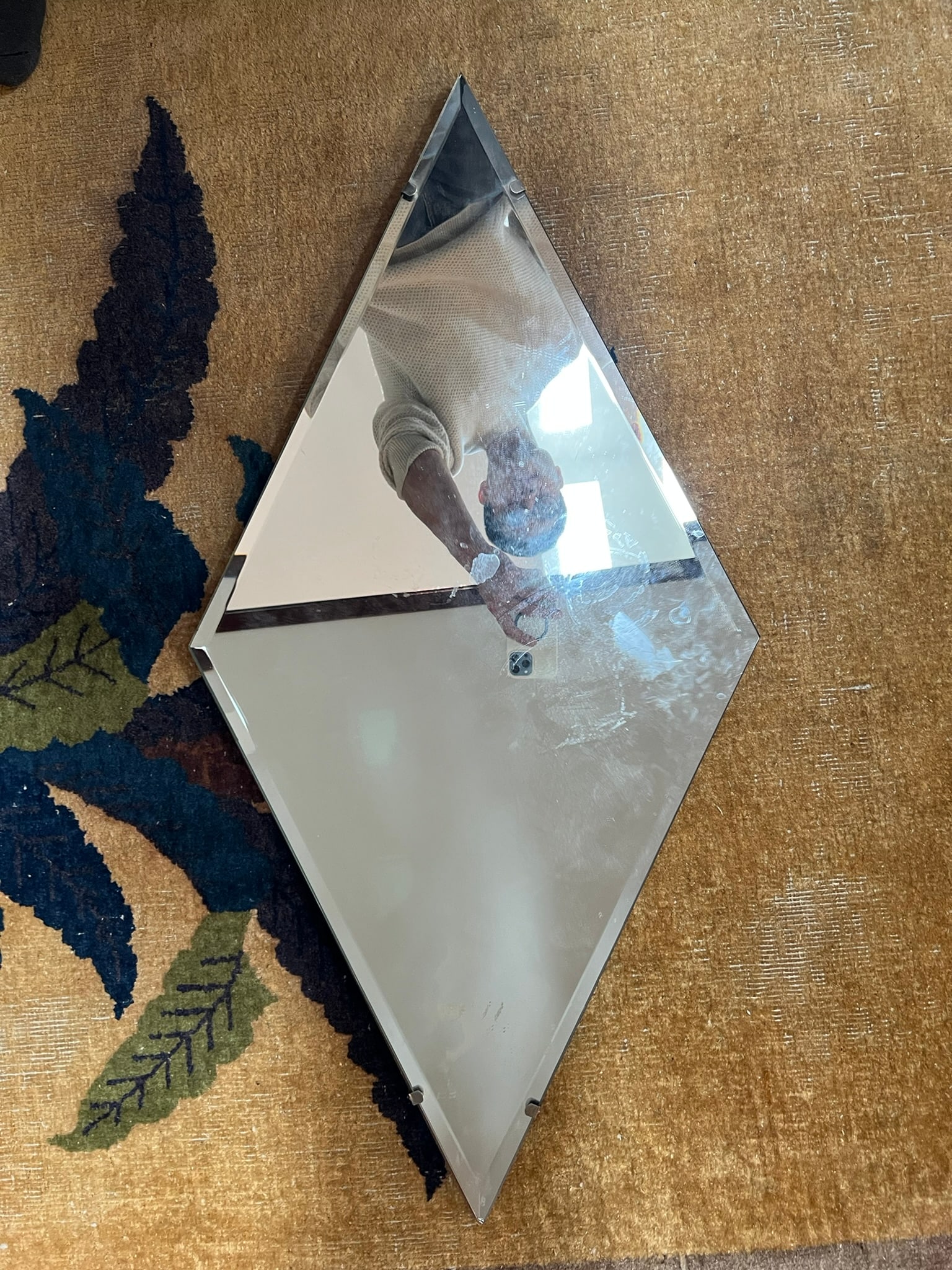 Two Frameless Geometric Wall Mirrors - 3