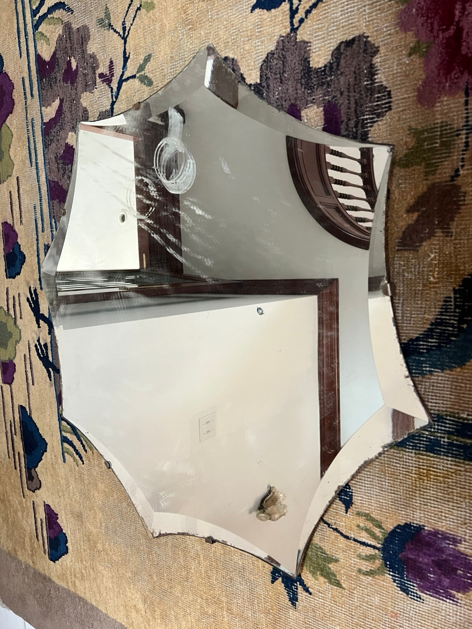 Two Frameless Geometric Wall Mirrors - 4