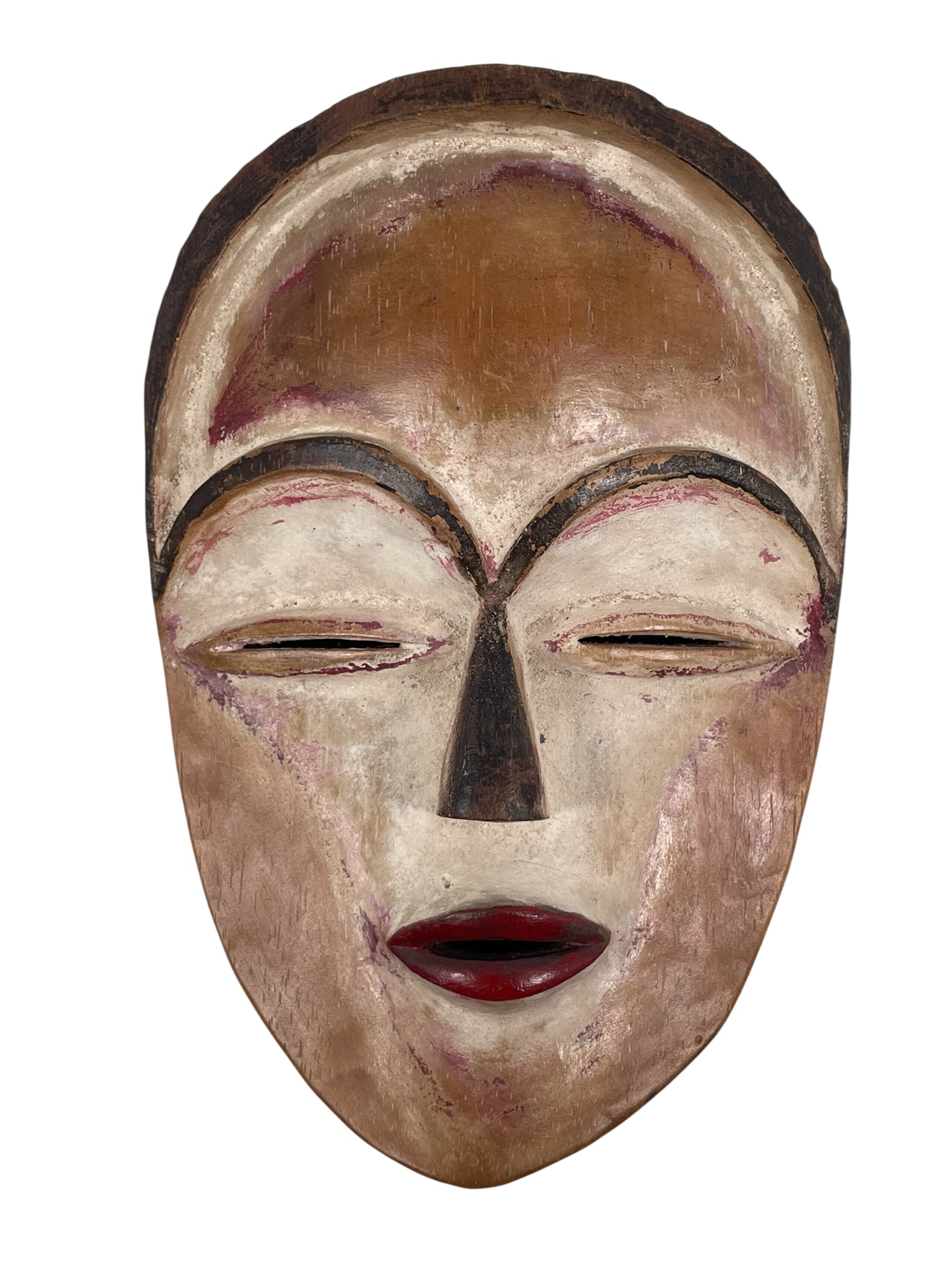 A White Face Mask Vuvi, Gabon, Central Africa: 11.1/4 in. high, 7.1/2 in. wide.
