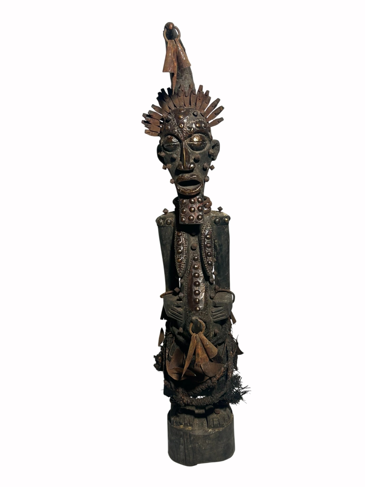 A Fetish Figure Songye Powerful Figure, Congo, Central Africa: 38.1/2 in. high, 10 in. wide.
