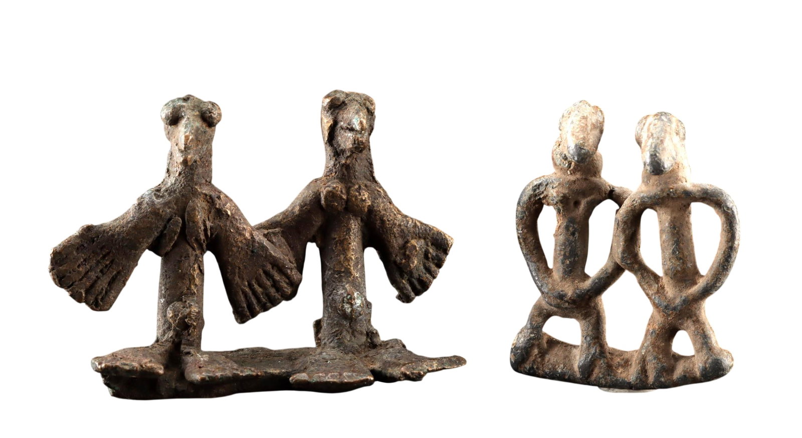 Two Early African Senufo Lead & Bronze Ancestor Amulets, 19th/Early 20th Century (1 of 2)