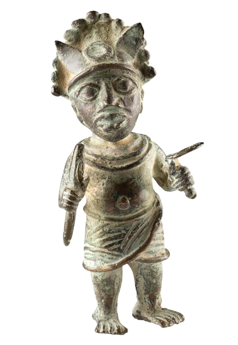 A Benin Bronze Figure of Warrior (1 of 9)