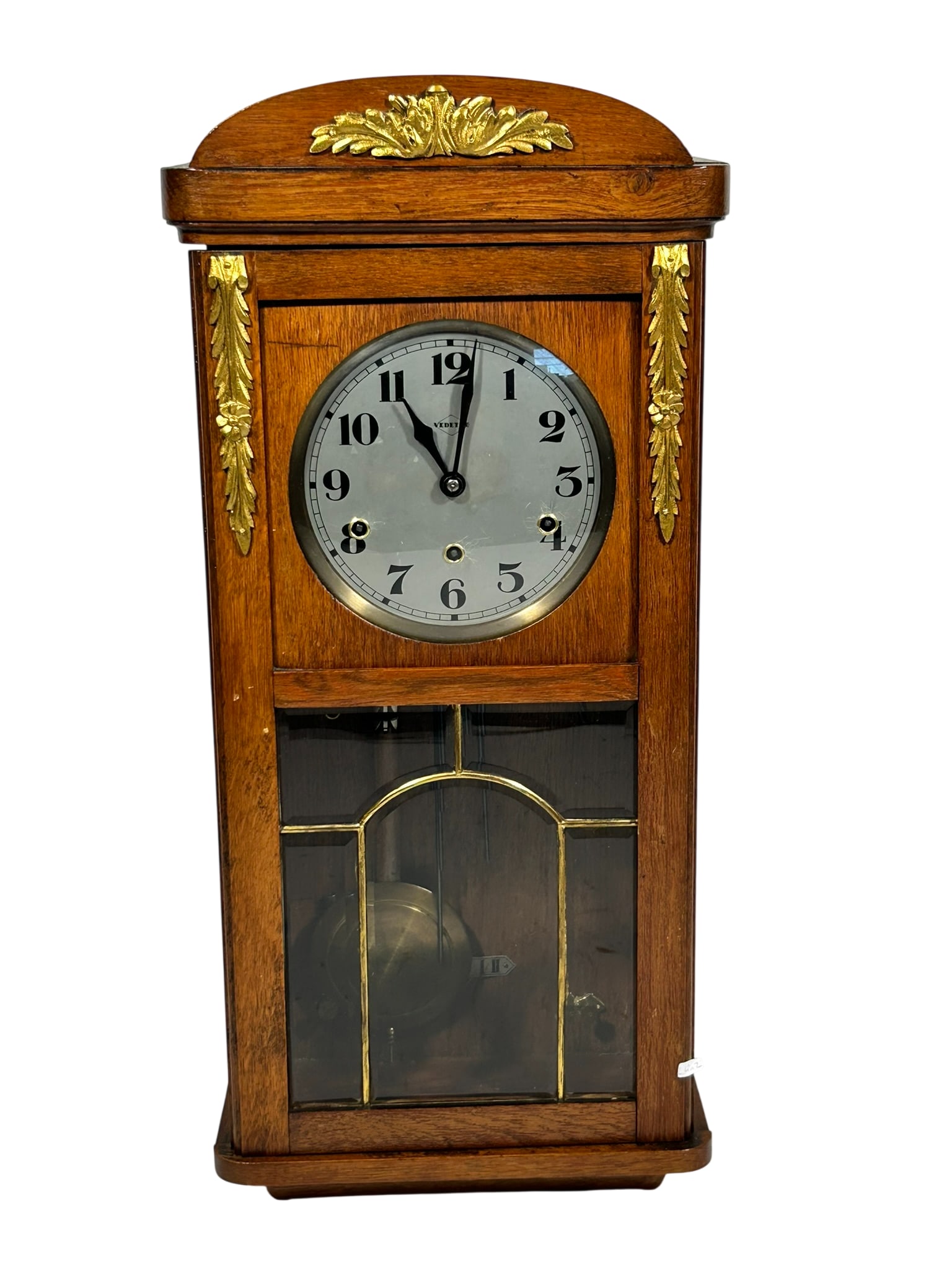 A French Vedette Leaded Glass Chiming Wall Clock (1 of 7)