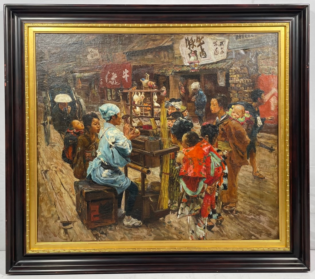 A Painting 'The Ameya', Reproduction of the Work by Robert Frederick Blum: This is a reproduction of the work originally created by Robert Frederick Blum. 36.1/2 in. x 32 in. overall including the frame.