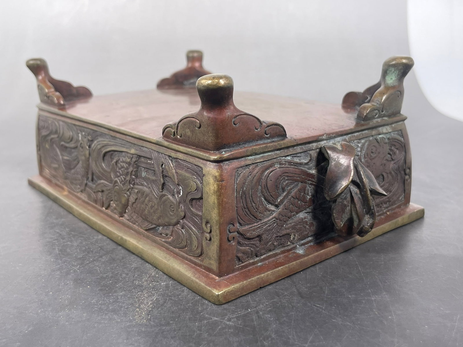 A Chinese Bronze Rectangular Censer - 6