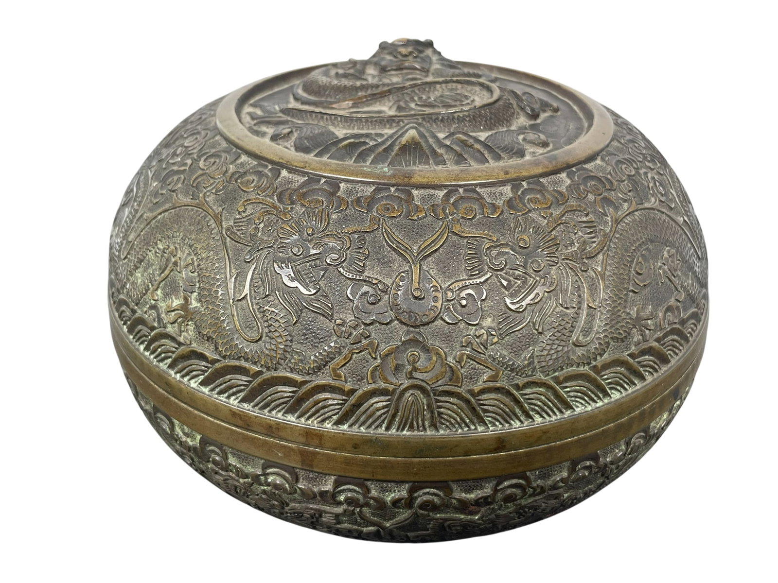 A Chinese Bronze Circular Box and Cover (1 of 15)