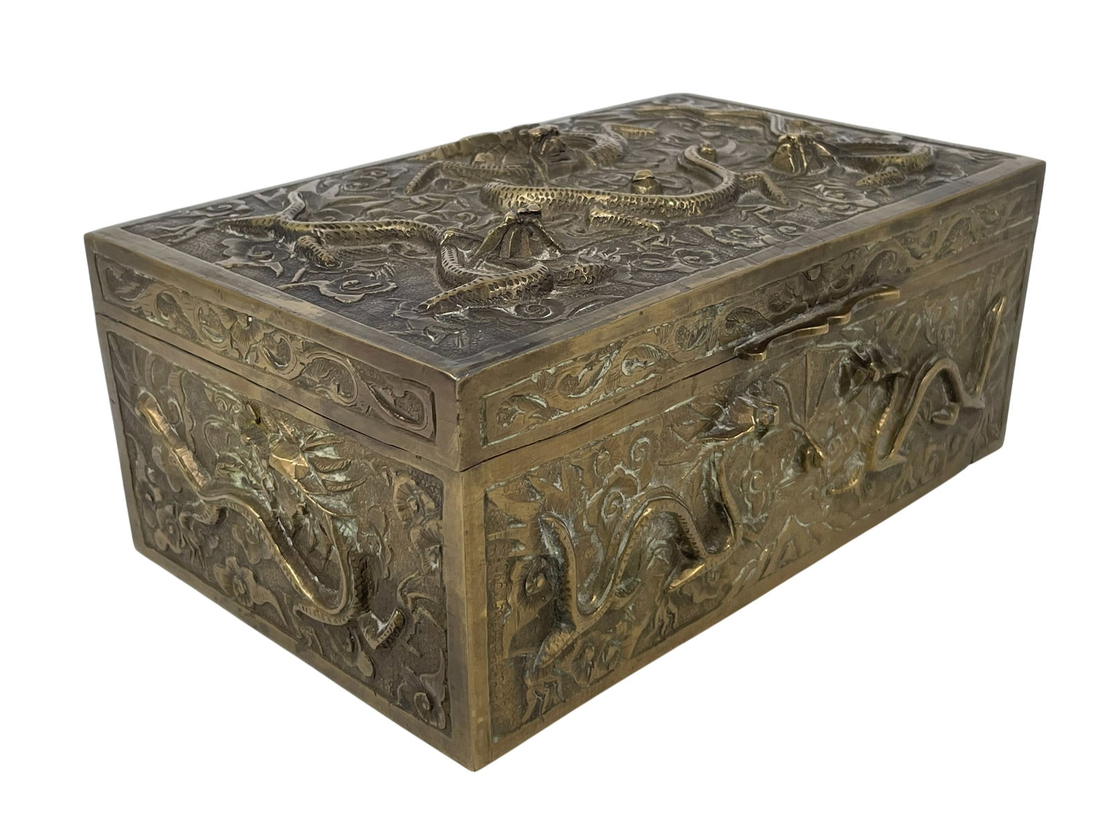 A Chinese Brass 'Dragon' Jewelry Box (1 of 15)
