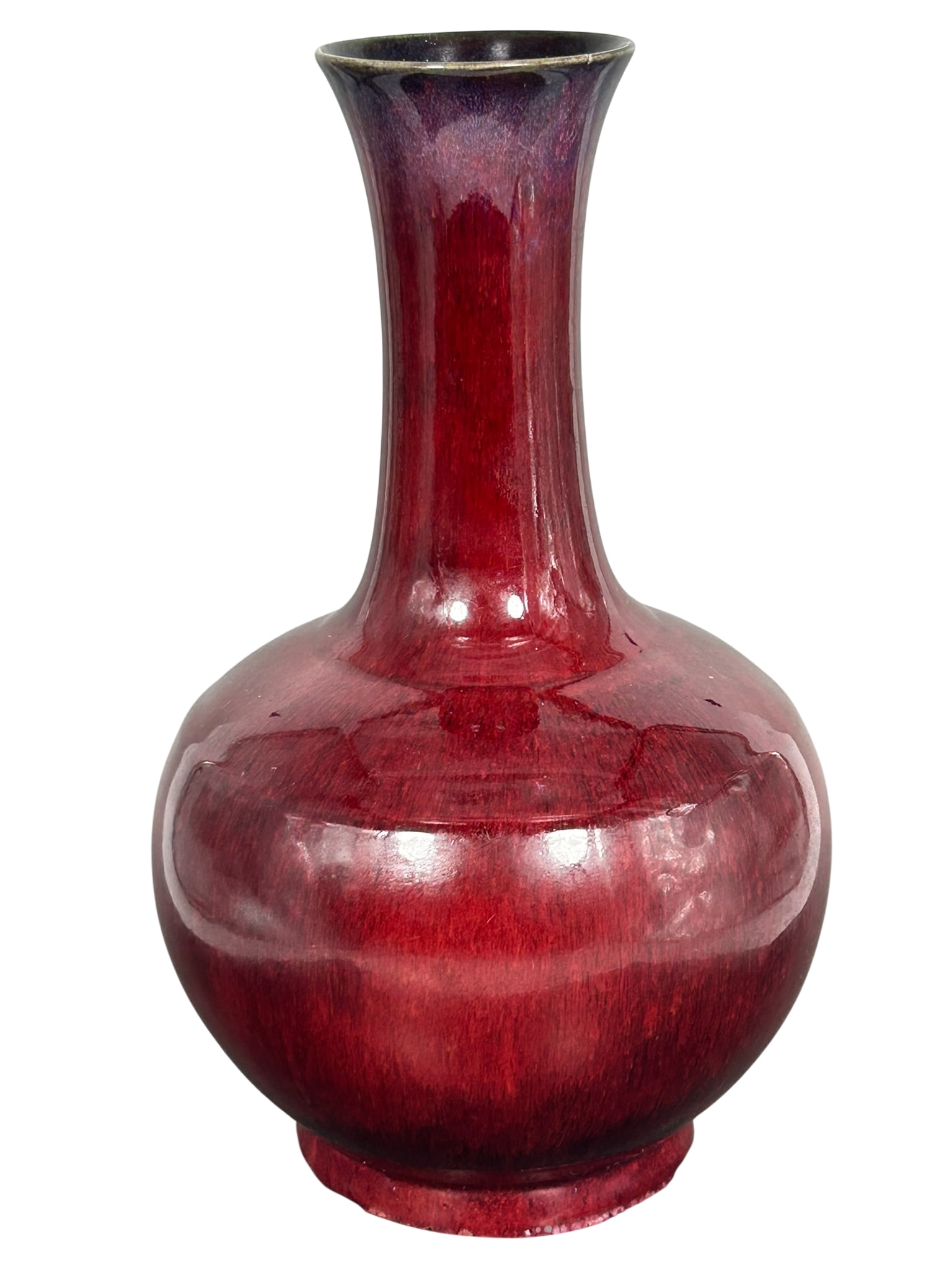 A Large Chinese Red-Glazed Vase, Qing Dynasty (1 of 9)