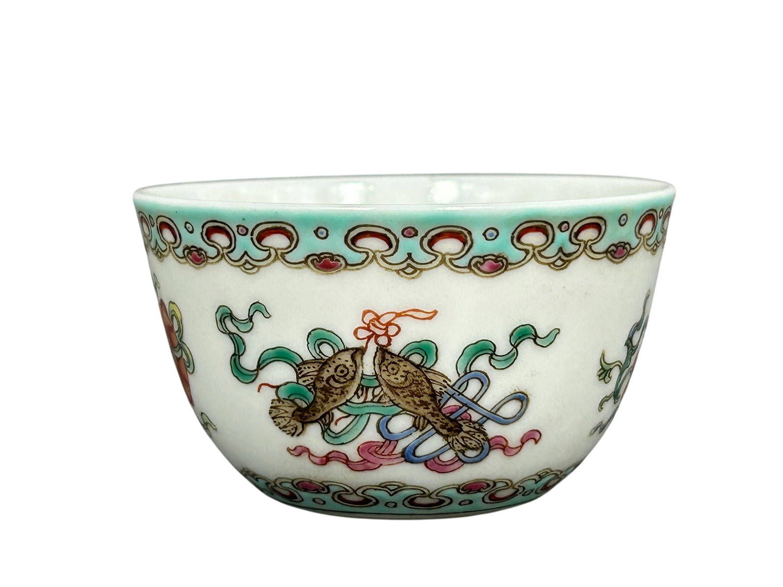 A Chinese Small Famille Rose 'Bajixiang' Cup, Xianfeng Mark and of the Period, Qing Dynasty: 1.3/8 in. high, 2.3/8 in. diam.