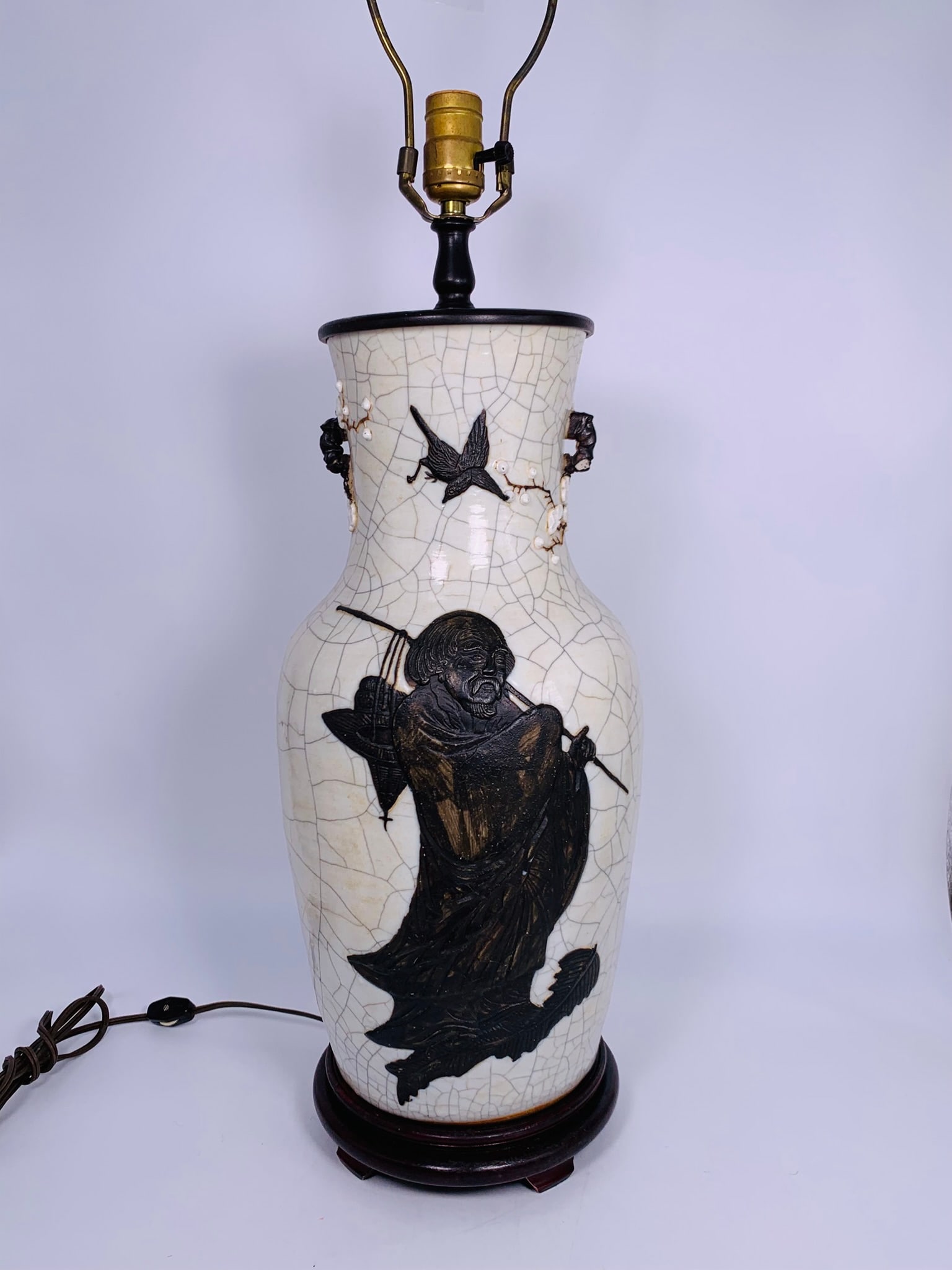 A Chinese Relief Decorated Crackle-Glazed Porcelain Vase (1 of 11)