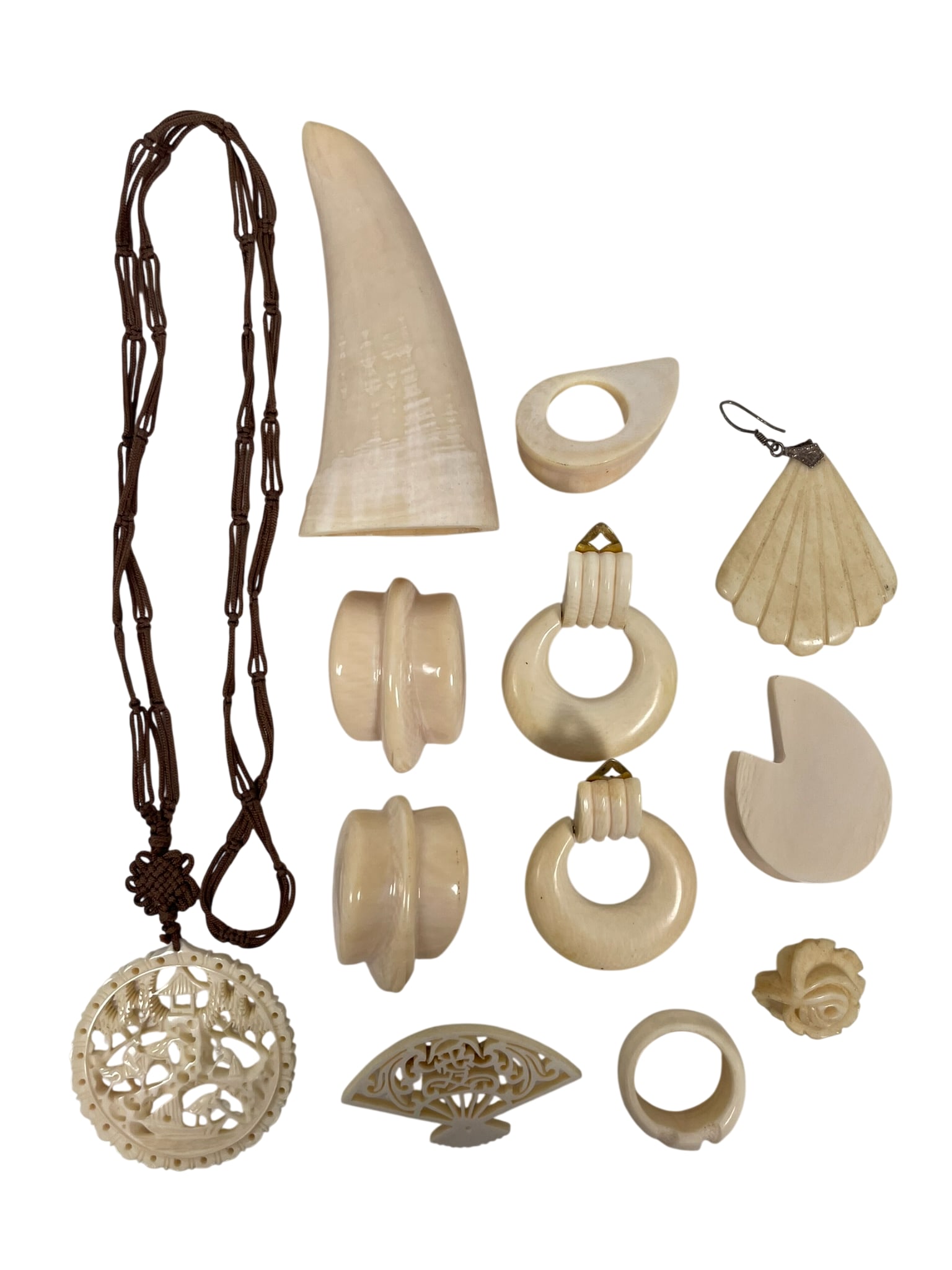 A Group of Twelve Carved Bone Decorative Objects/Accessories (1 of 14)