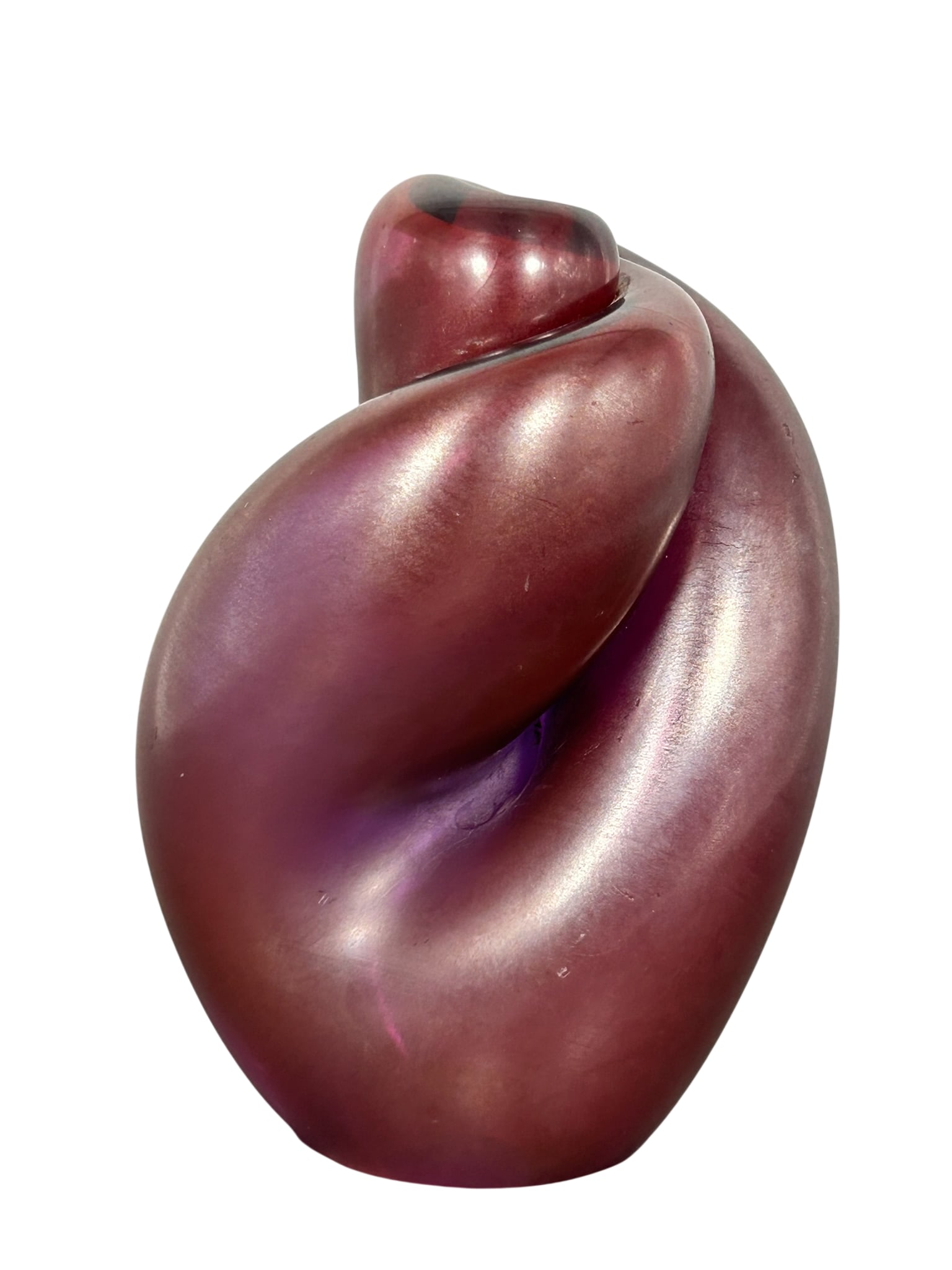 A Twisted Art Glass Brown Color: 6.1/4 in. high, 4.1/2 in. wide.