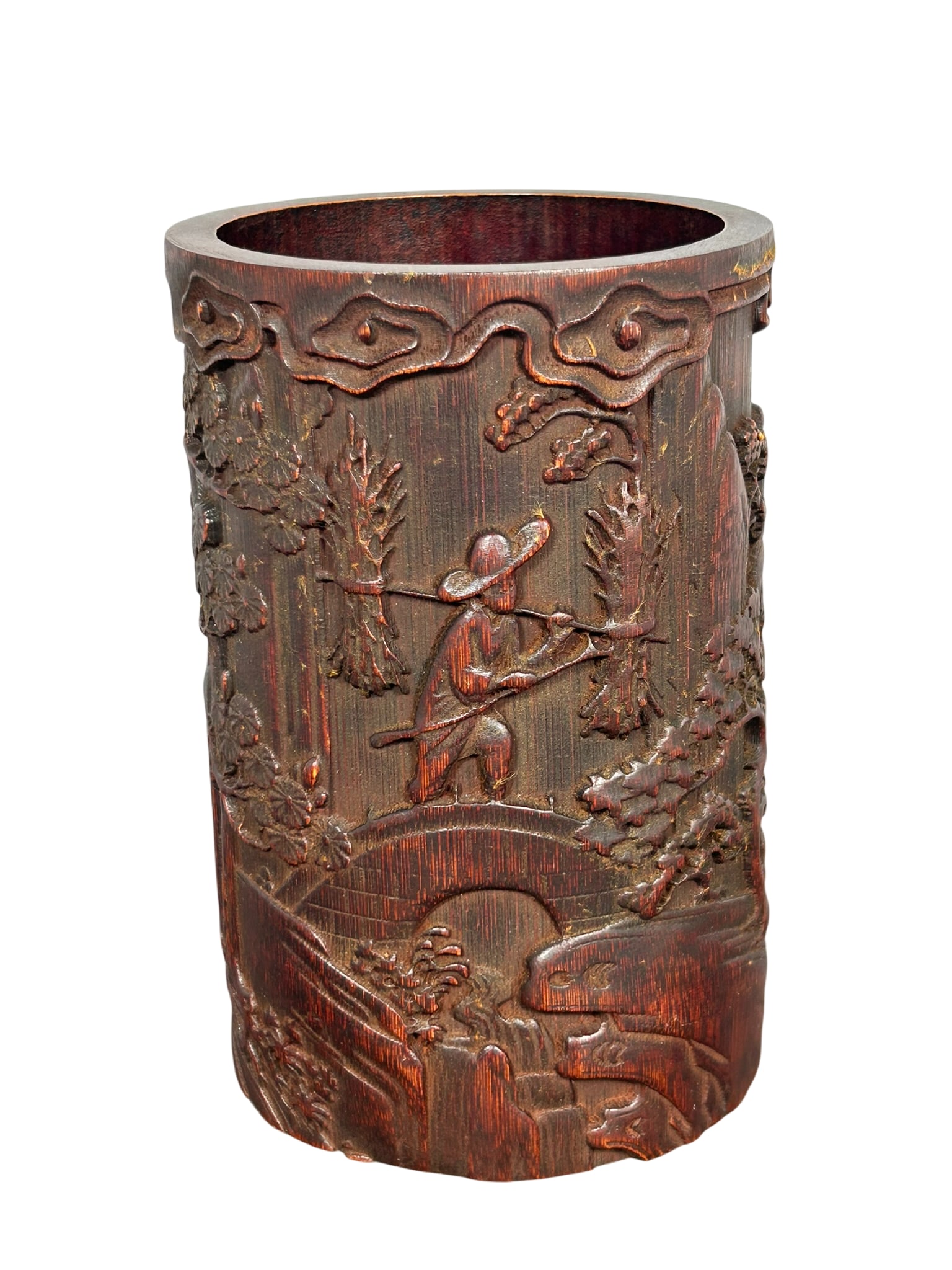 A Vintage Chinese Carved Bamboo Brush Pot (1 of 9)