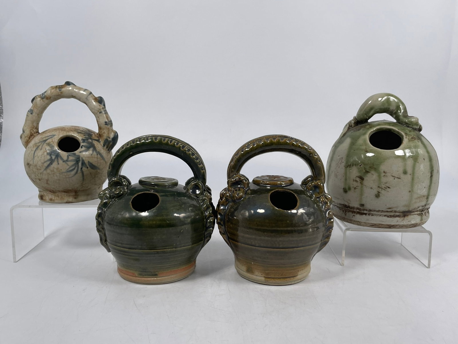 A Group of Four Vintage Vietnamese Glazed Lime Pots (1 of 20)