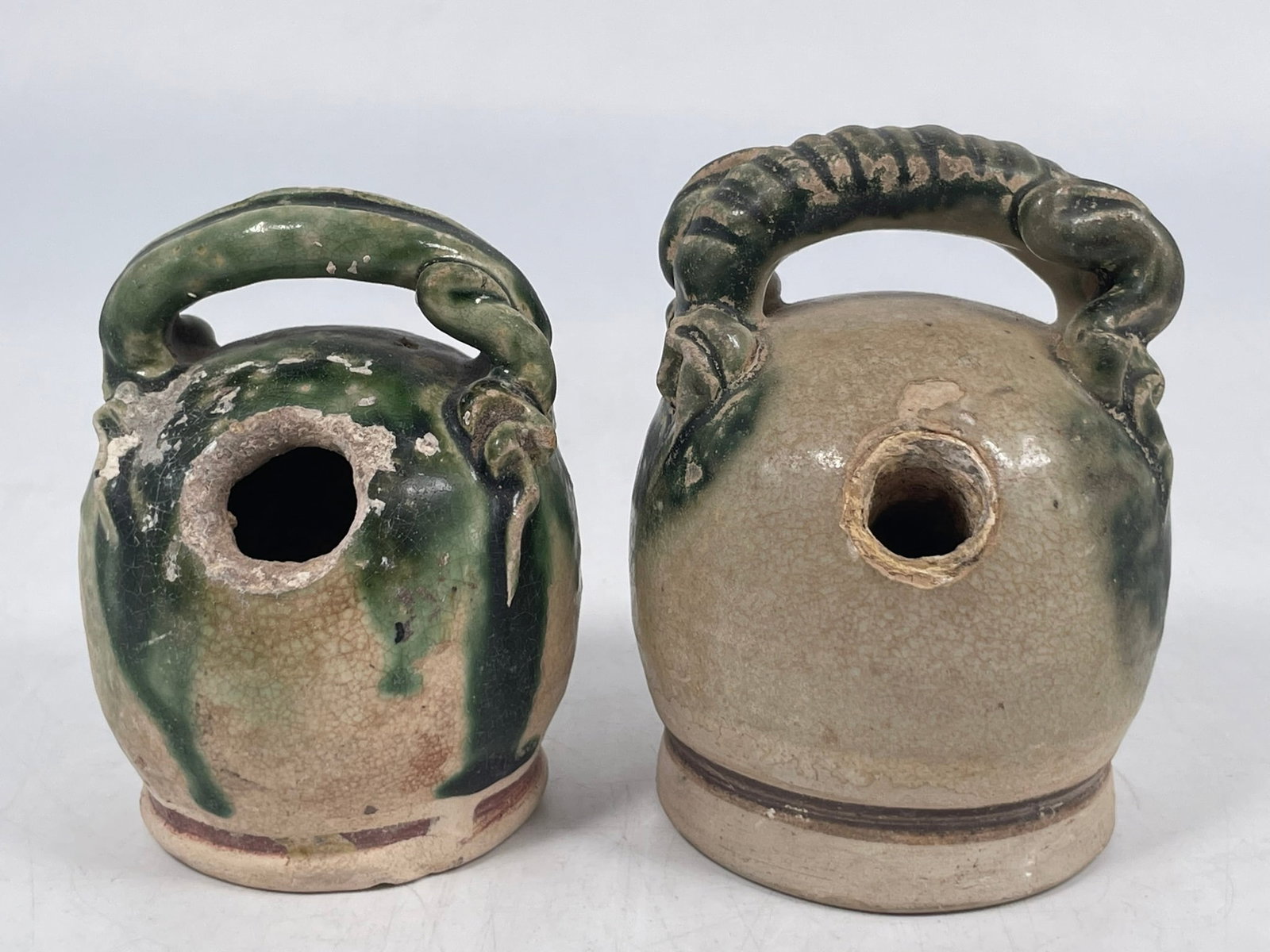 Two Antique Vietnamese Green-Glazed Lime Pots (1 of 9)