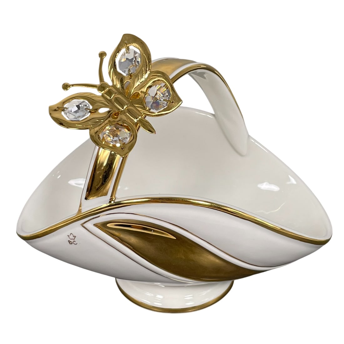 A Vintage Italian Gilt-Decorated Porcelain Basket, a 'Bruno Costenaro' Mark (1 of 9)