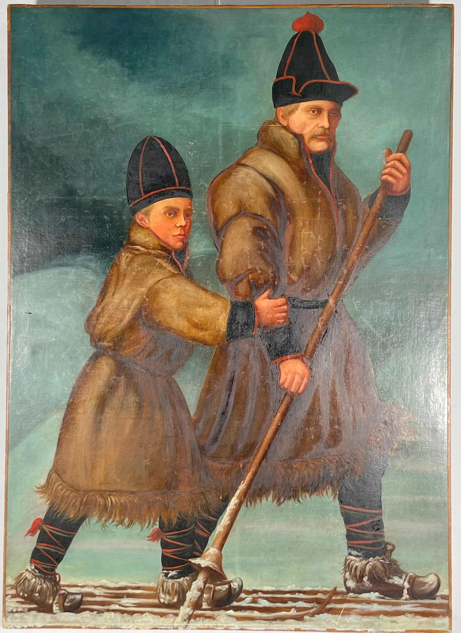 A Continental Oil Painting of Northern Man: Oil on canvas, 42.5 in. x 30.5 in.