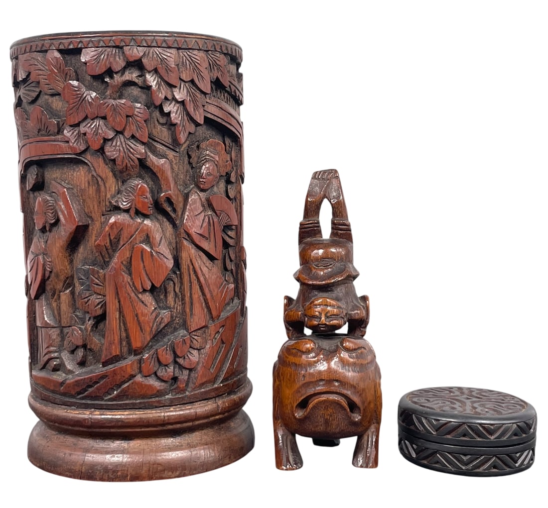 A Group of Three Chinese Carved Items (1 of 17)