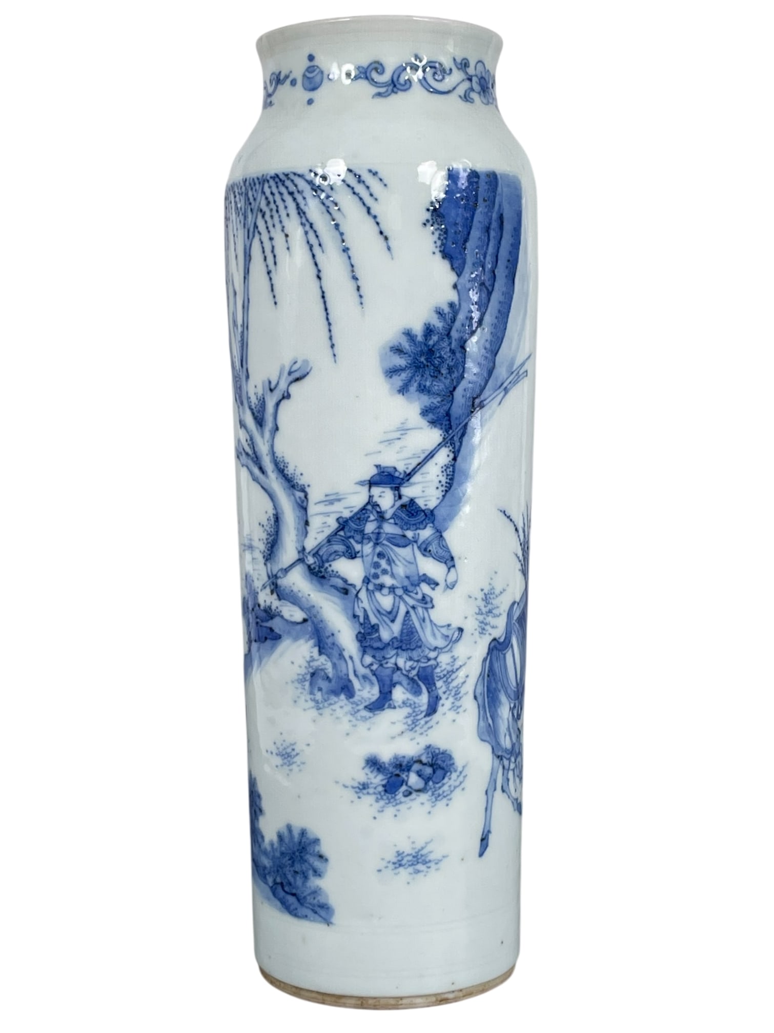 A Chinese Blue and White 'Figural' Porcelain Sleeve Vase (1 of 17)