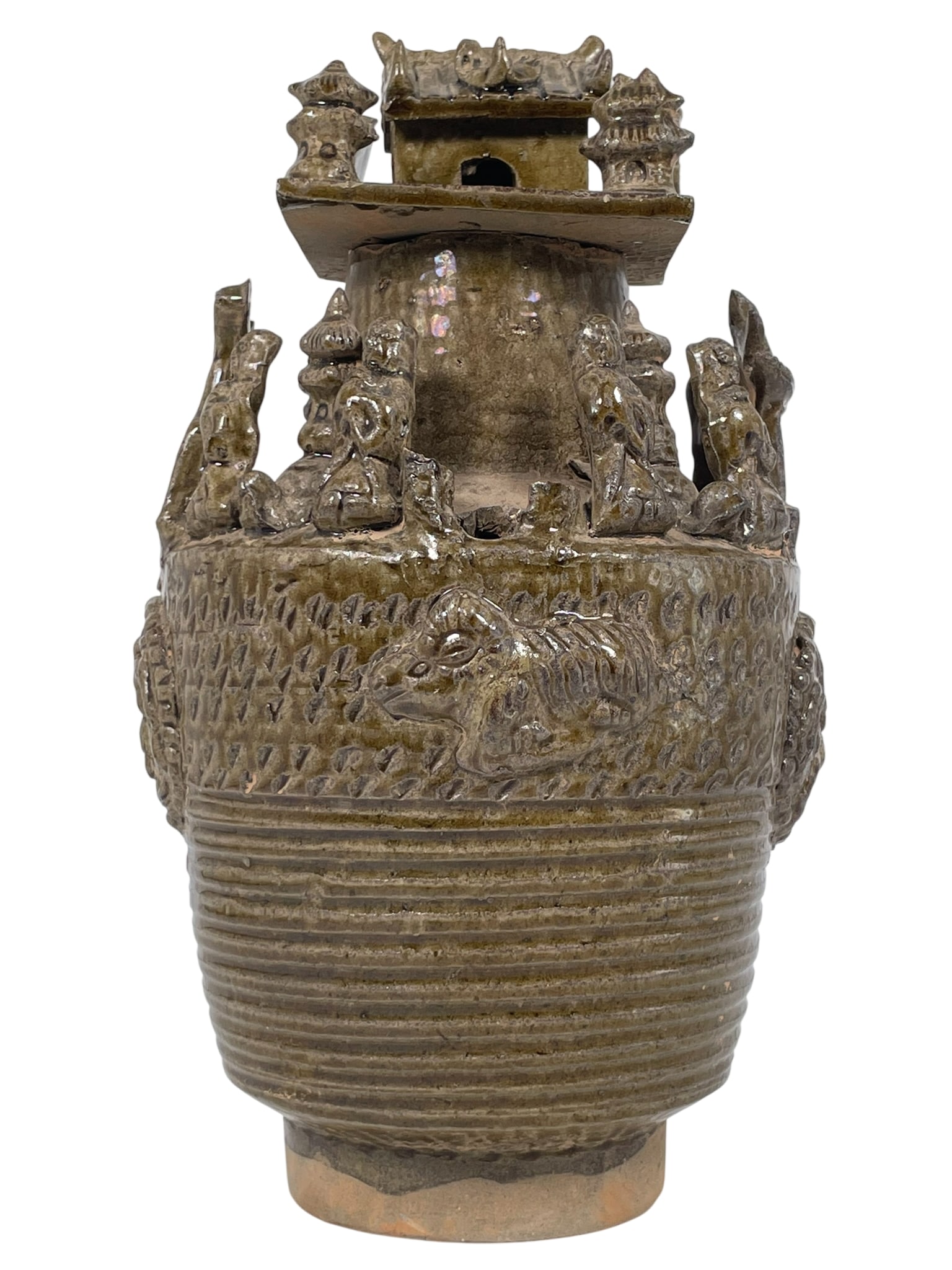 A Chinese Pottery Funerary Urn, Hunping, Probably Jin Dynasty (1 of 12)