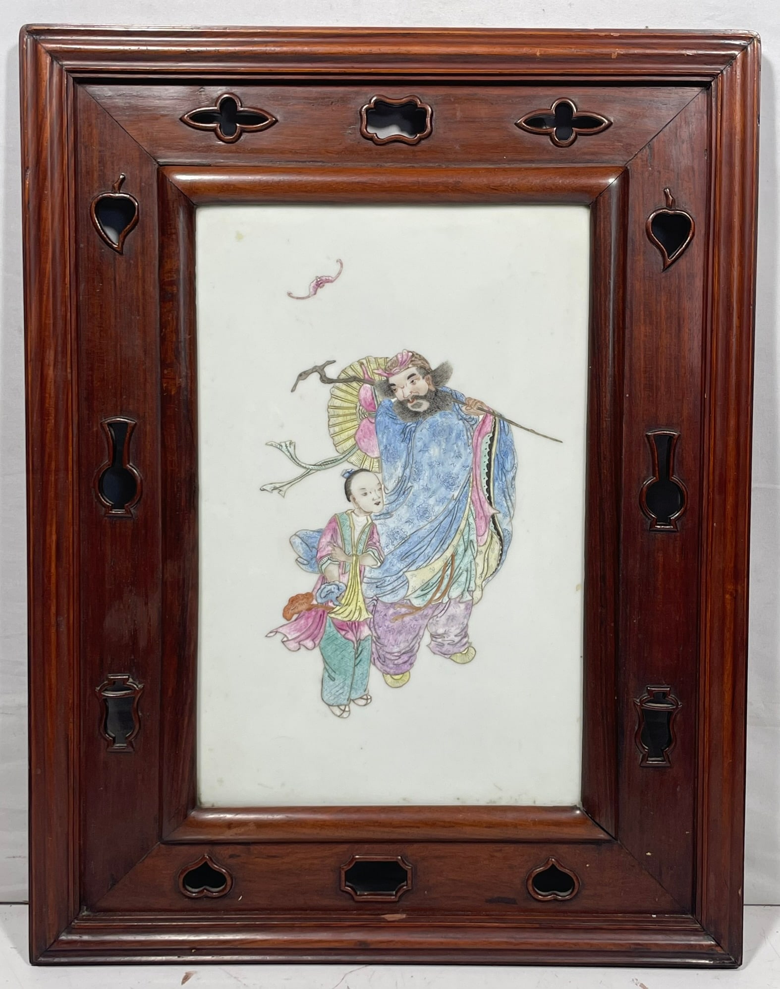 A Chinese Famille Rose 'Tieguai Li and Attendant' Porcelain Plaque (1 of 14)