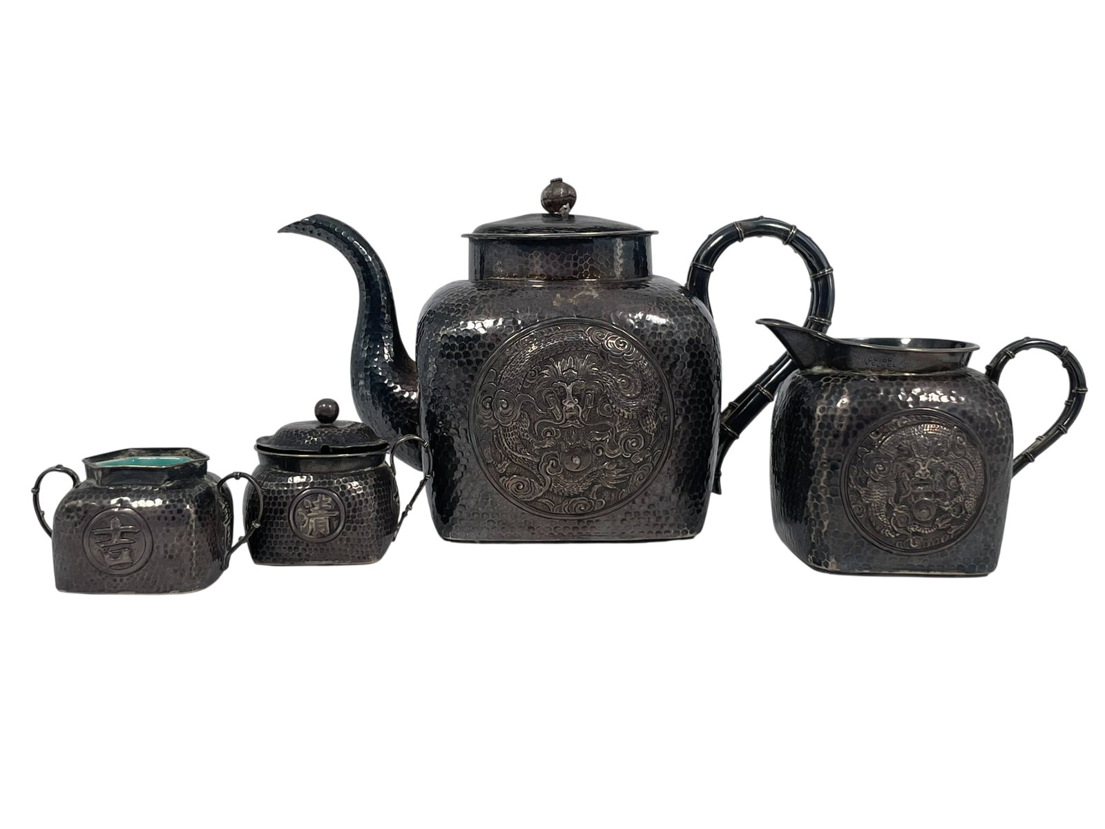 A Set of Four Chinese Silver Tea Wares, Workshop Marks of Qingyun, Late Qing/Republic Period (1 of 20)