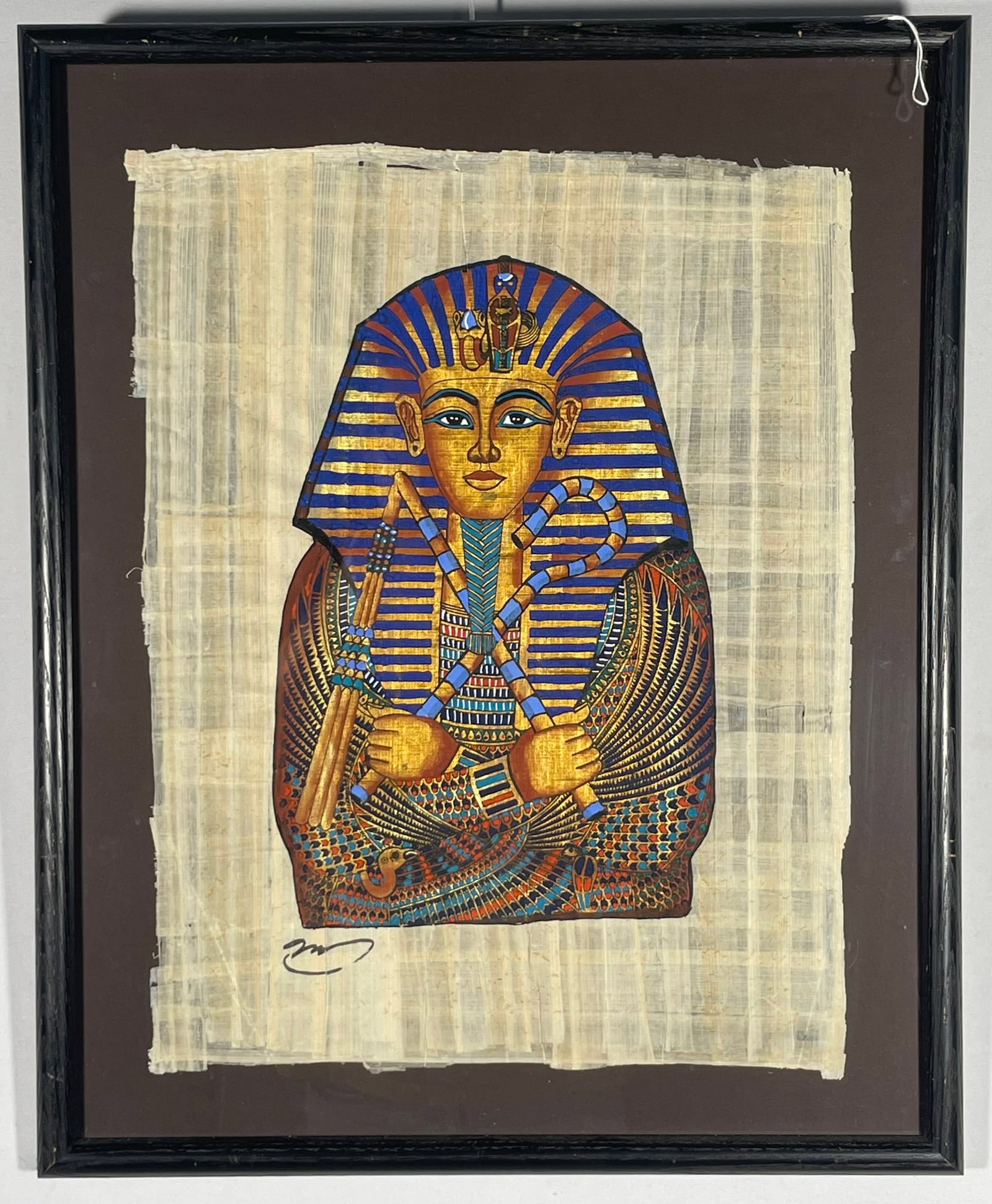 A Hand-Painted Egyptian Papyrus Mask of King Tutankhamun (1 of 14)