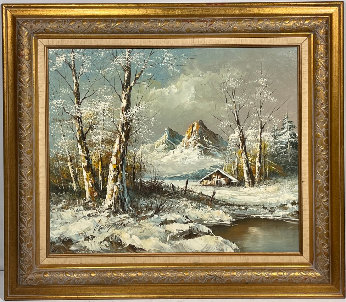 A Painting of Landscape, a Signature G. Whitman: 24 in. x 20 in. for the painting, 32 in. x 28 in. overall including the frame.
