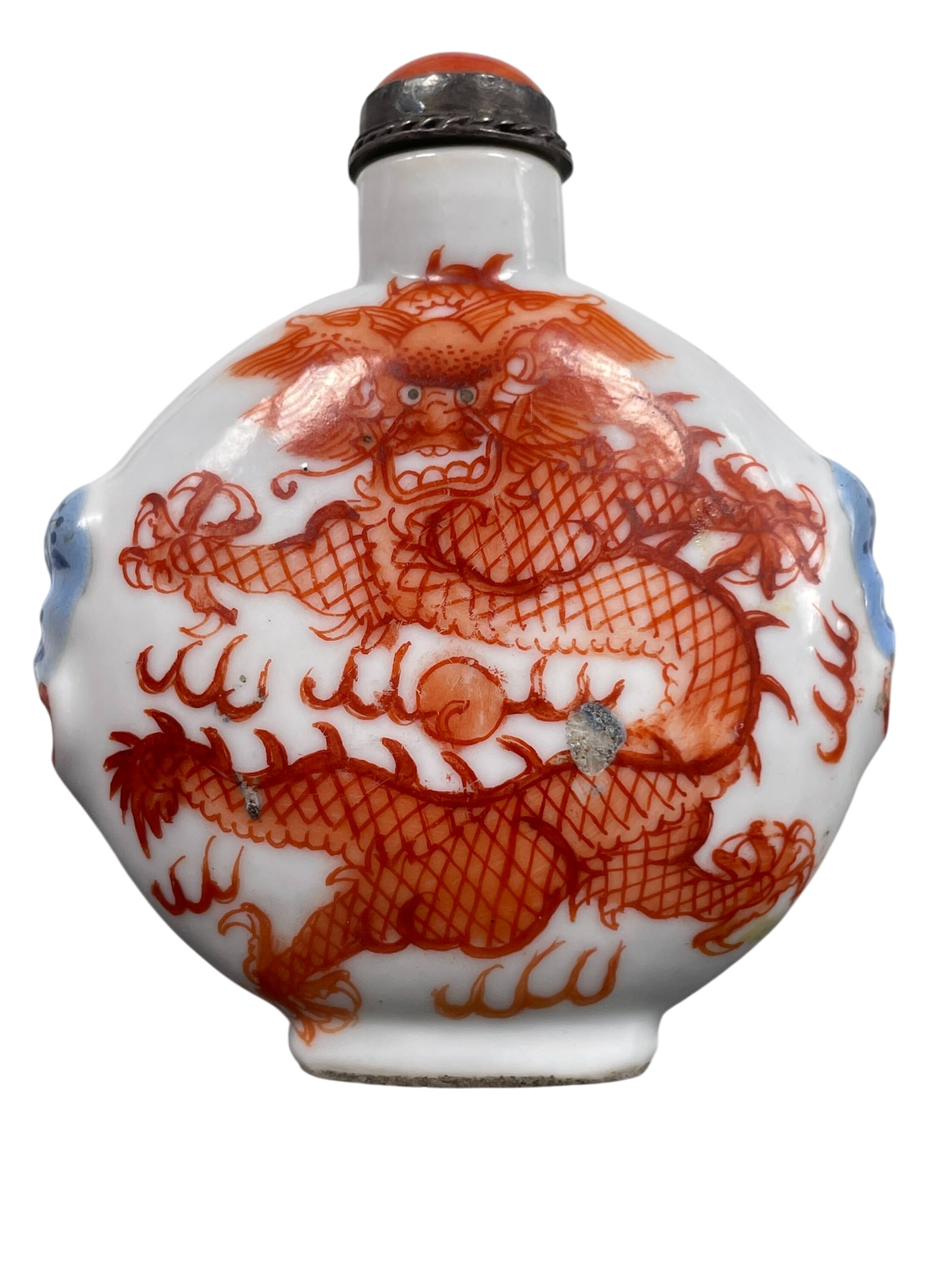 A Chinese Iron-Red Decorated 'Dragon' Porcelain Snuff Bottle, Republic Period (1 of 9)