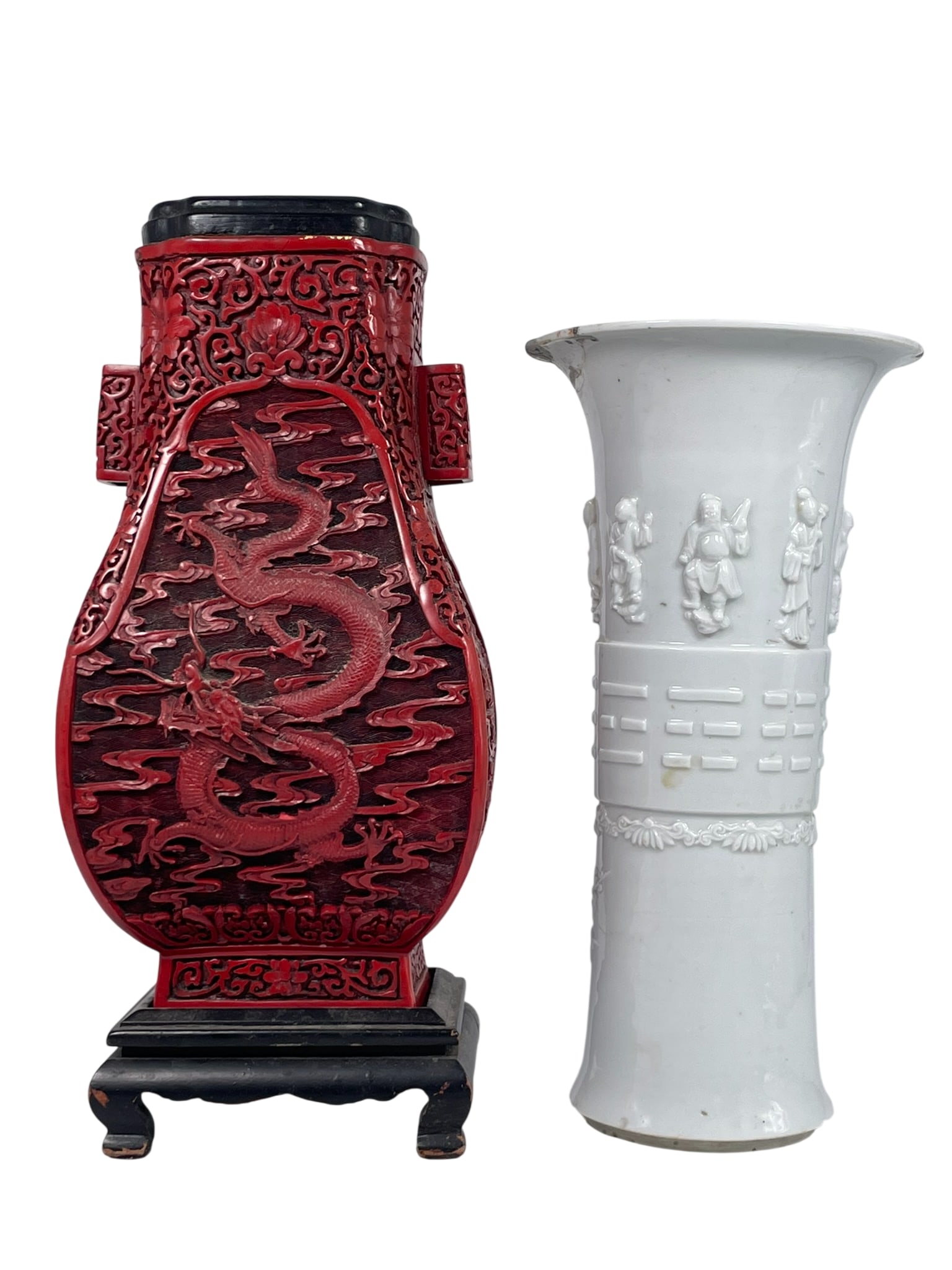Two Chinese Porcelain/Lacquer Ware (1 of 11)