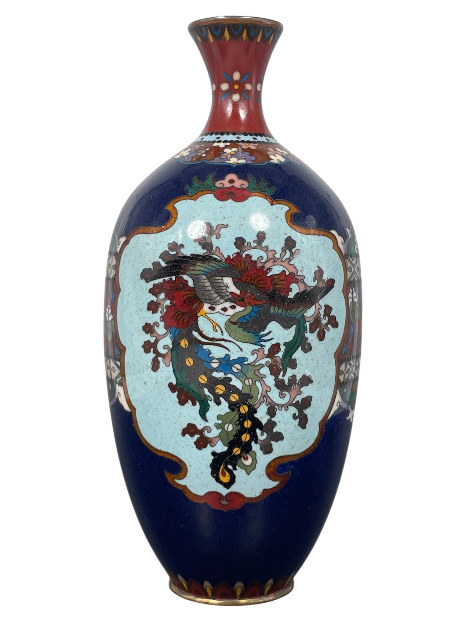 A Japanese Cloisonne 'Dragon and Phoenix' Vase (1 of 10)