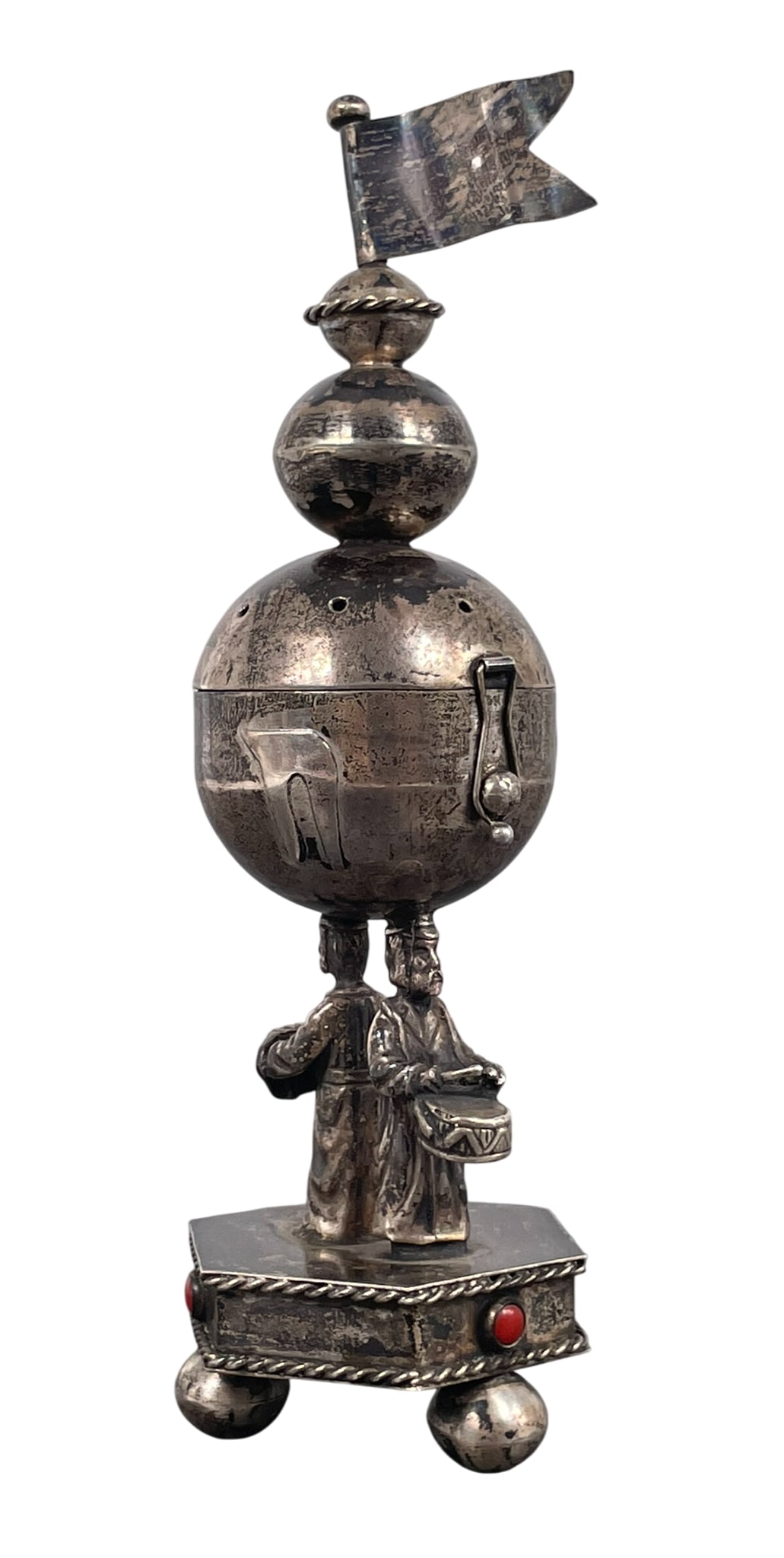 A Vintage Judaica Havdalah Spice Tower: Traditionally used in Jewish rituals to hold fragrant spices at the end of the sabbath. 6.1/4 in. high, 2 in. wide.