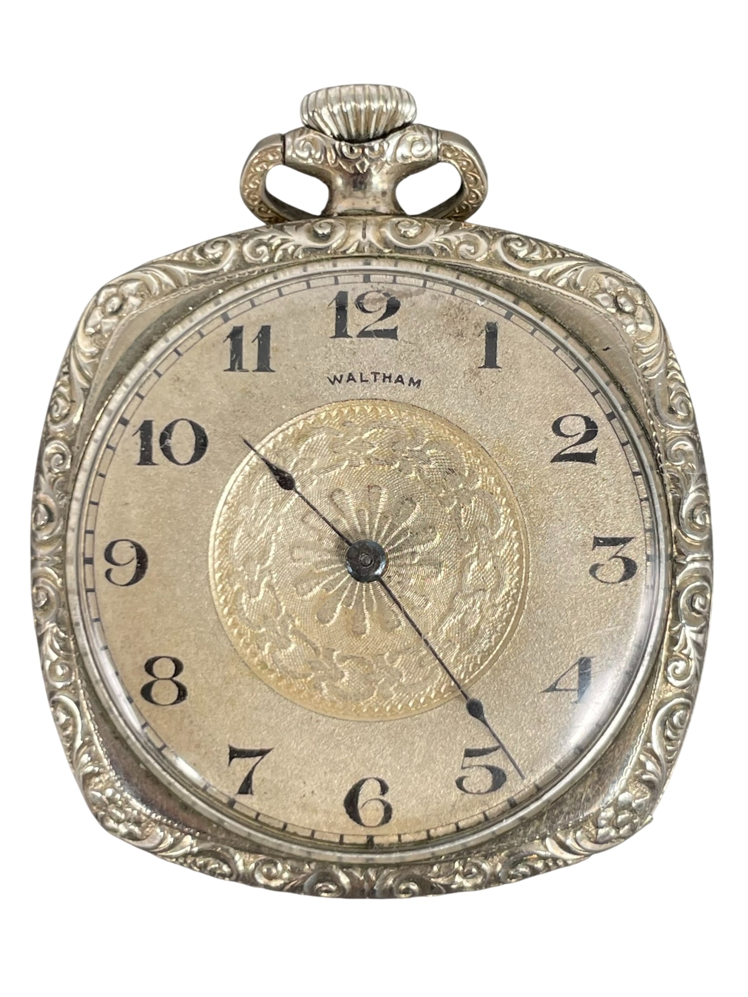 A Vintage Waltham Square Pocket Watch, Probably 1920s (1 of 6)