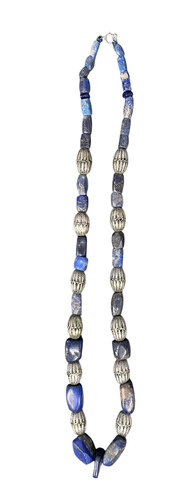 A String of Lapis Lazuli and Silver Beads, Necklace (1 of 6)