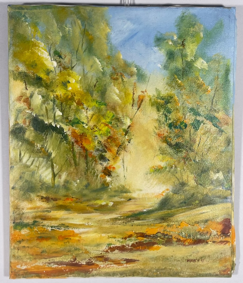 A Vietnamese Impressionist Painting 'Pour Camille Ma Fille', Georges Nguyen Van Toi (1 of 9)
