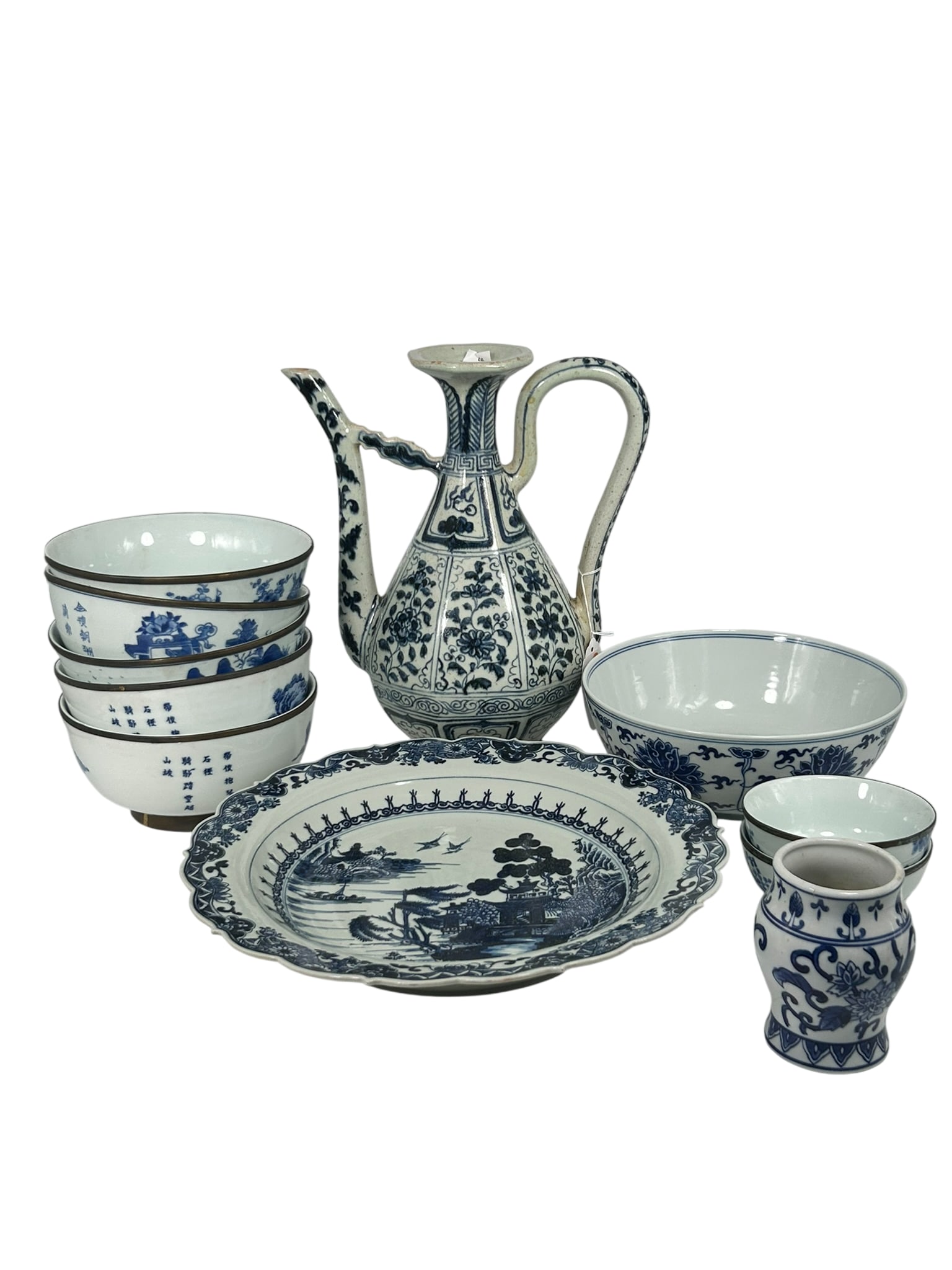 A Group of Eleven Decorative Blue and White Porcelain Ware (1 of 18)