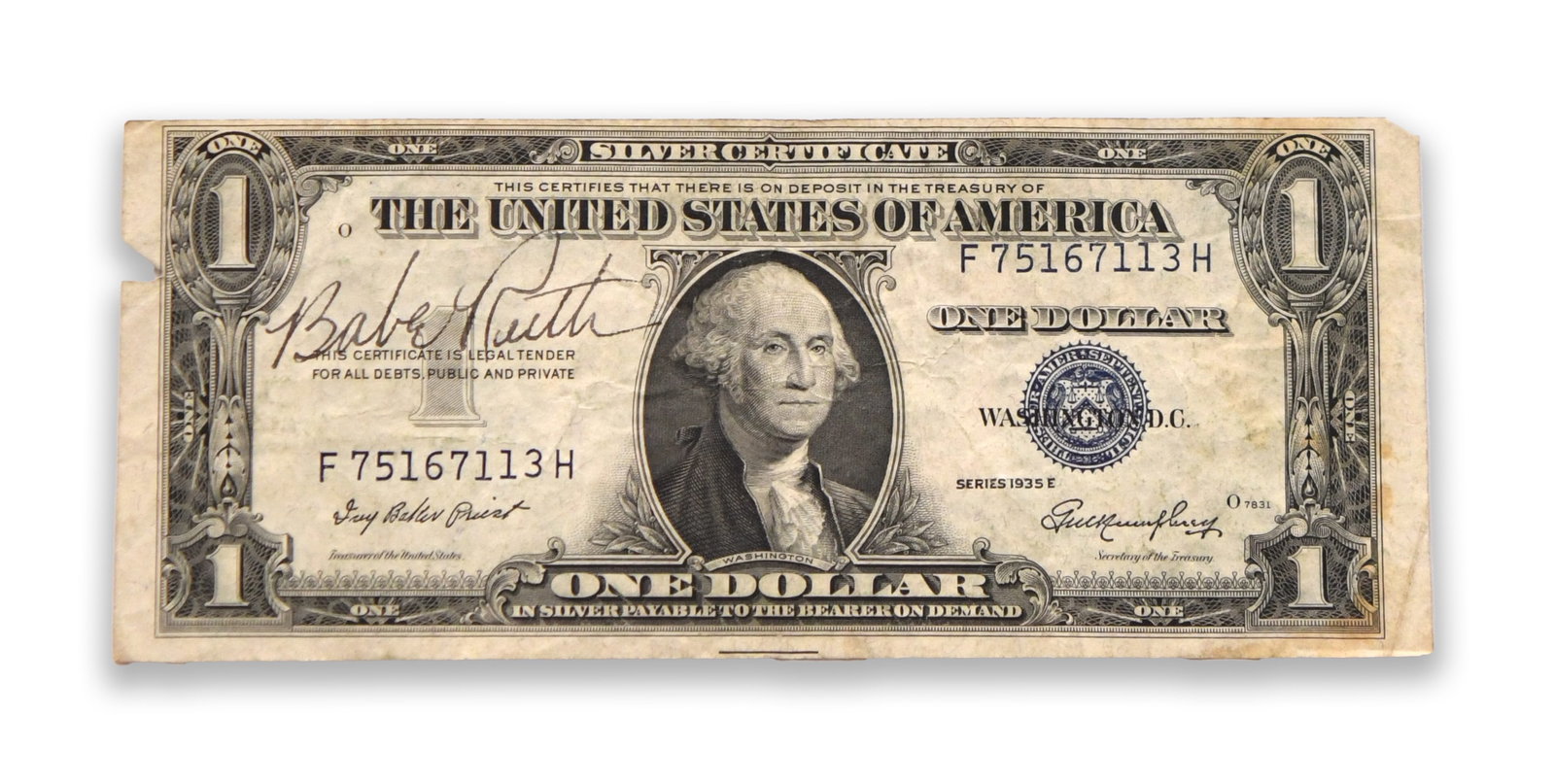 A UNITED STATES ONE DOLLAR SILVER CERTIFICATE - SERIES 1935 E (1 of 2)