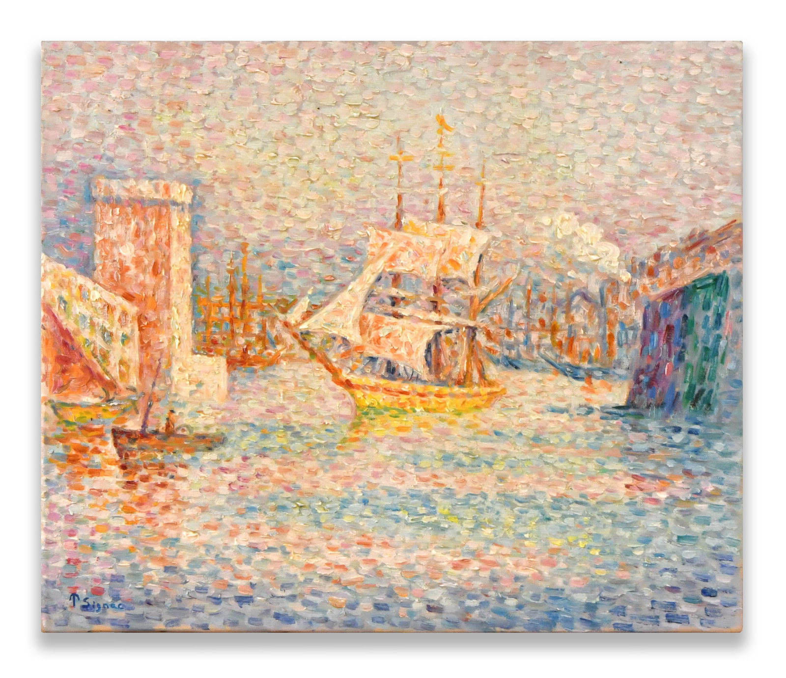 A Painting 'The Port of Marseille', Style of Paul Signac (1 of 2)